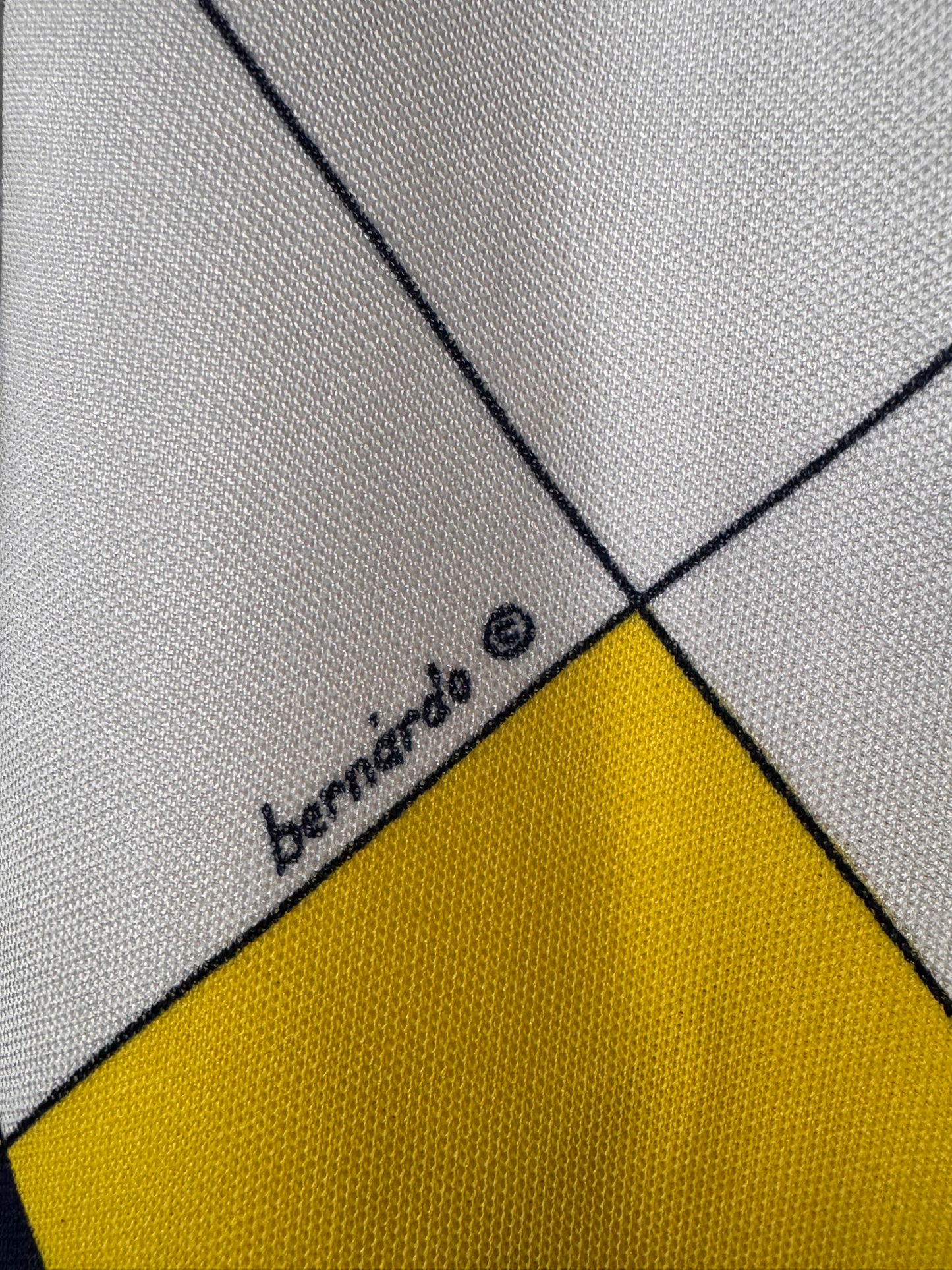 1970s Yellow Blue & White Tiled Dress