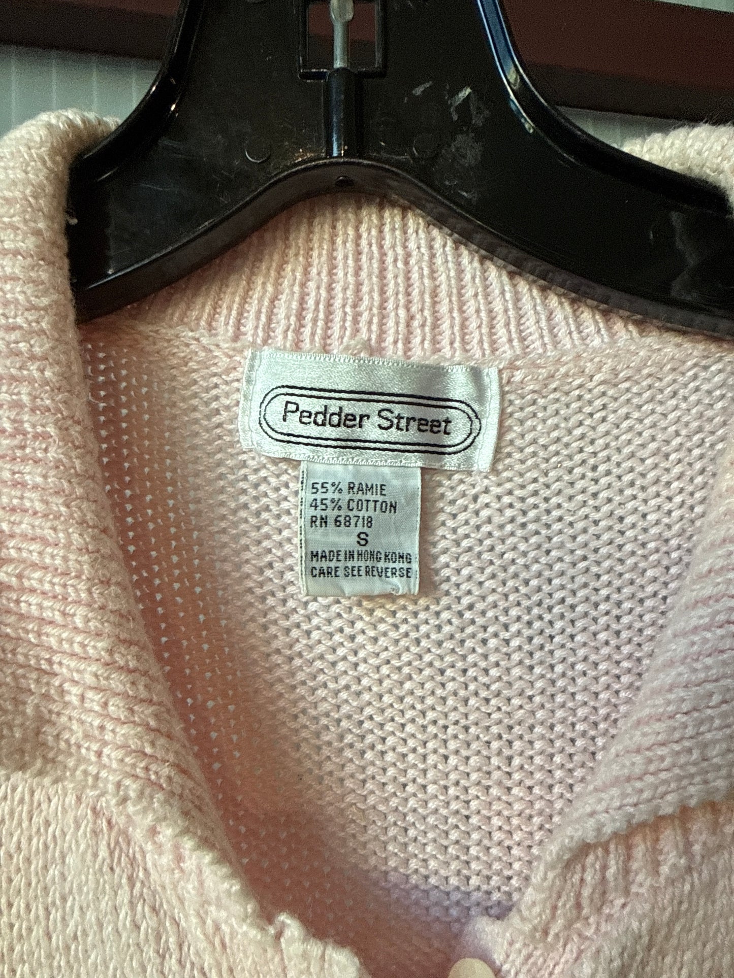 1980s Pink 3/4 Button-Up Short Sleeve Knitted Sweater