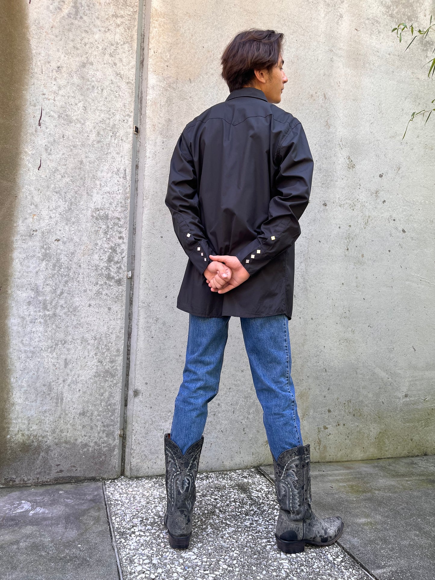 2000s White Horse Black Western Shirt