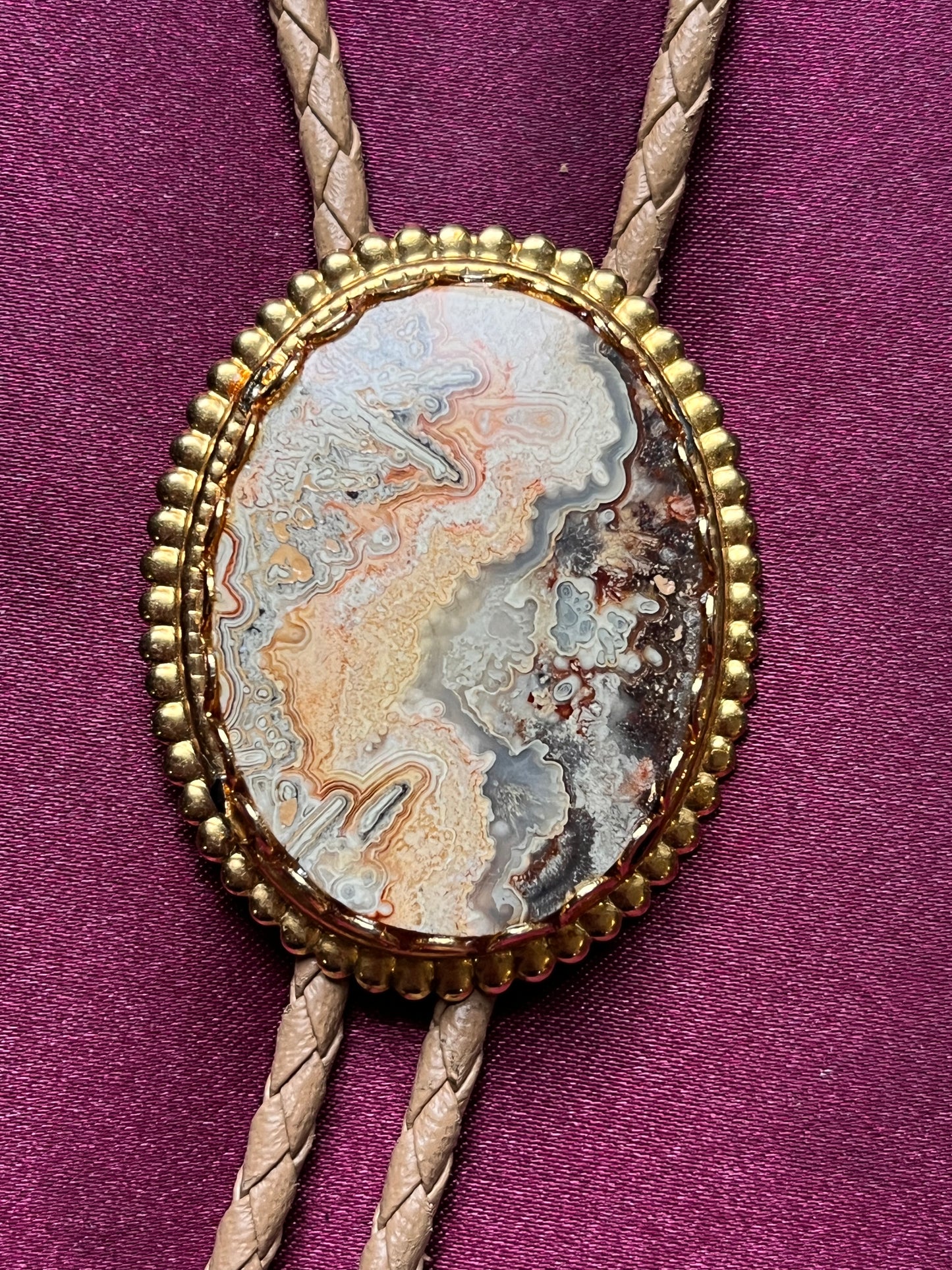 Orange Marble Bolo Tie