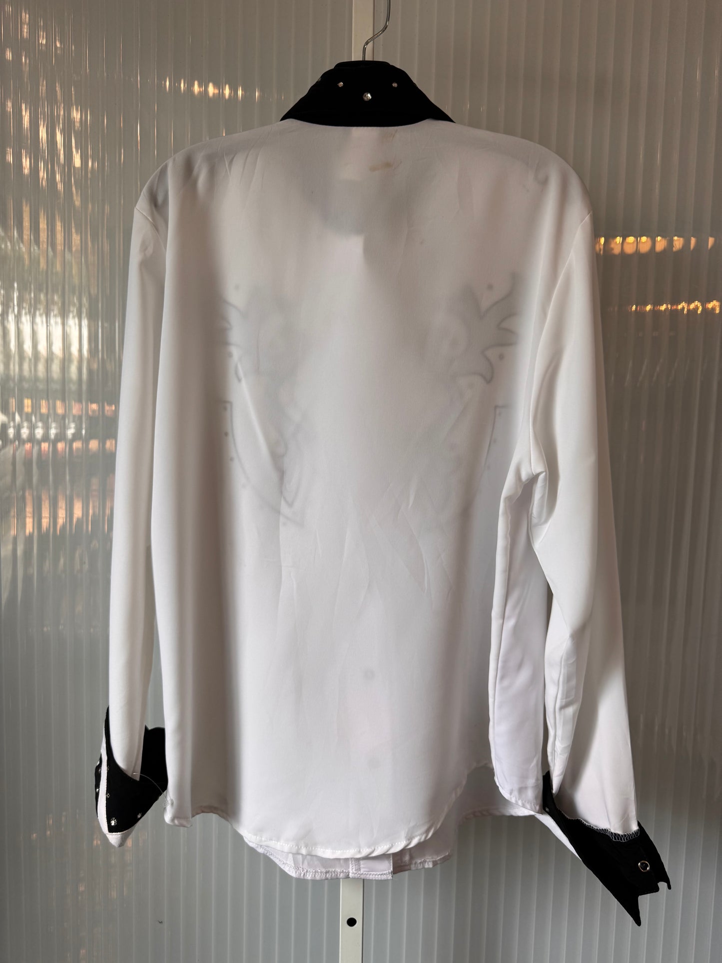 1990s Rhinestone Black & White Western Shirt