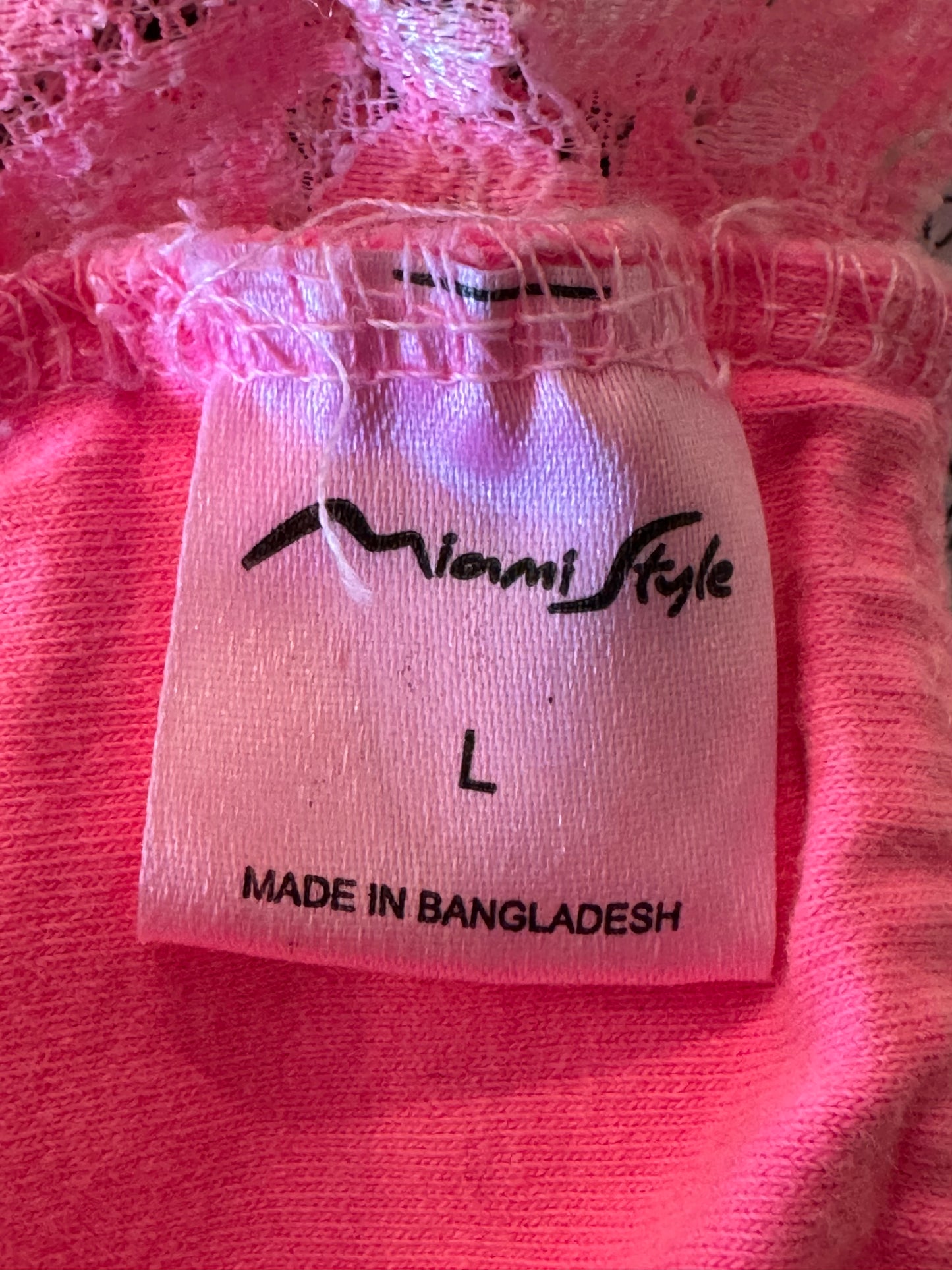 1990s Miami Style Pink Bandeau Bra