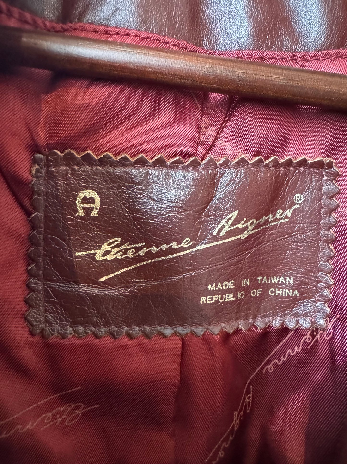 1970s Etienne Aigner Burgundy Leather Jacket