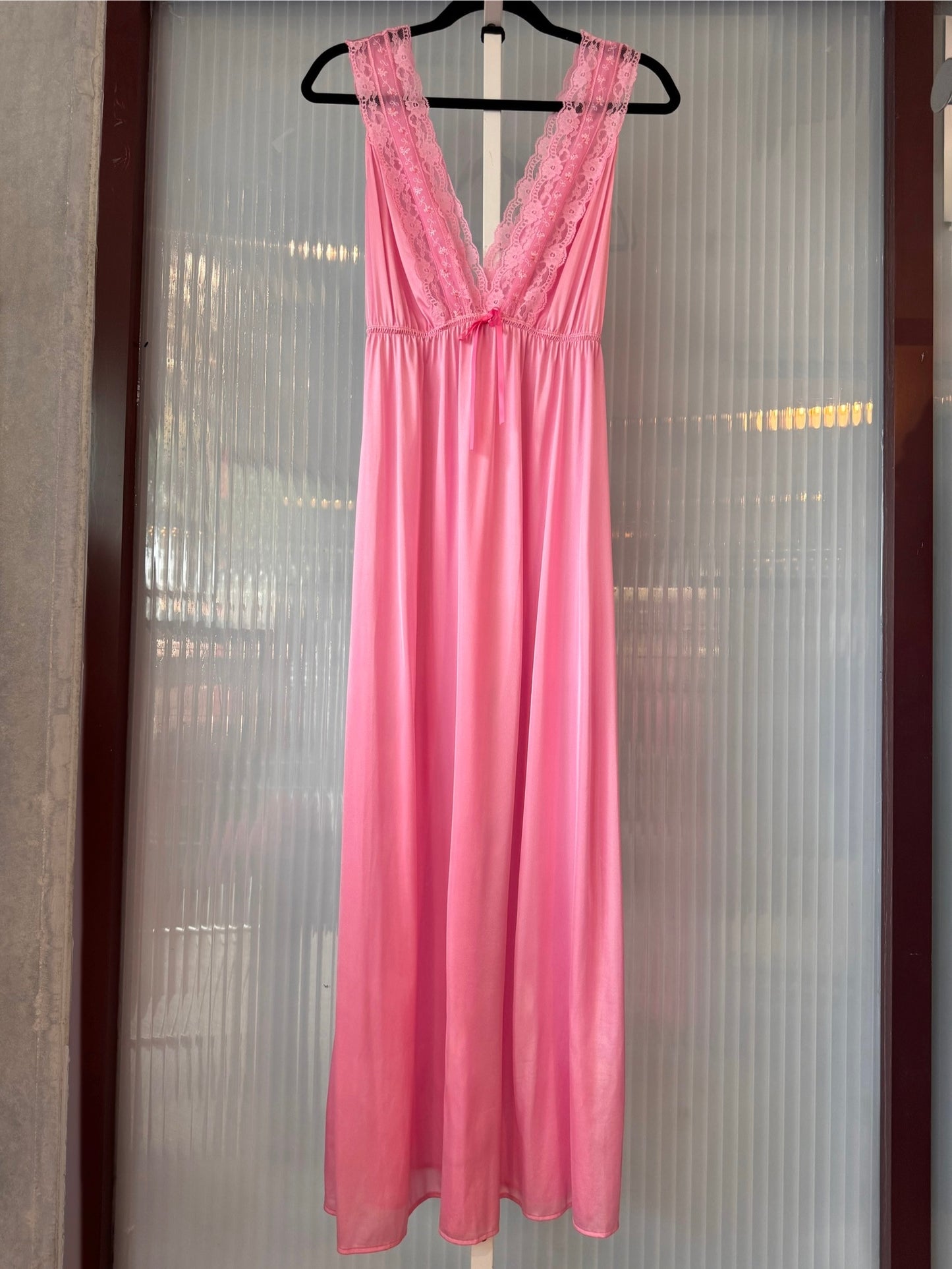1970s Pink Peignoir Robe + Nightgown Set