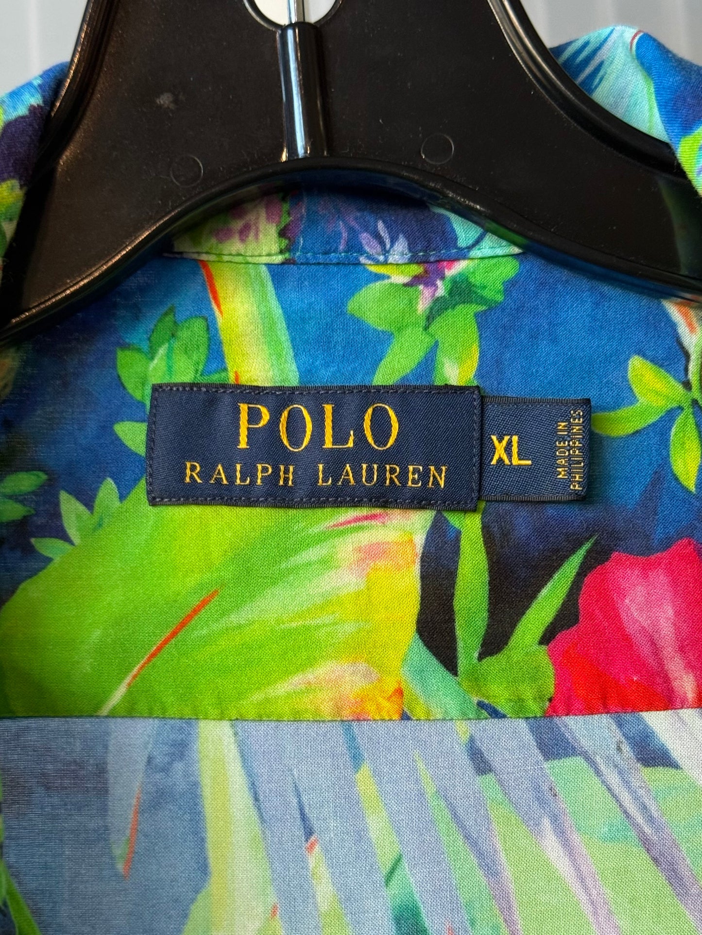 2000s Polo Hawaiian Jungle Print Collared Shirt