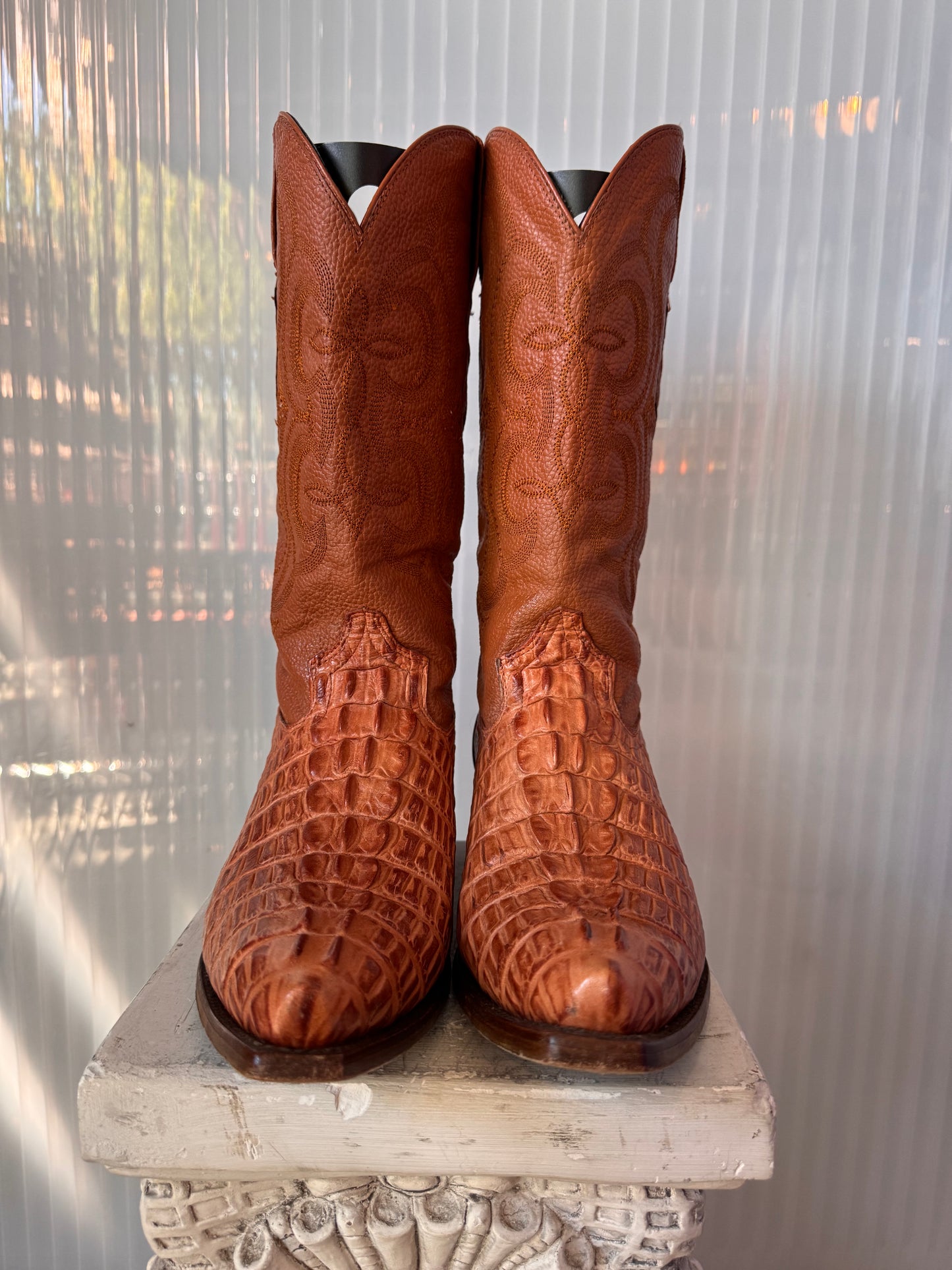 Senor Cielos Brown Alligator Boots Size 10