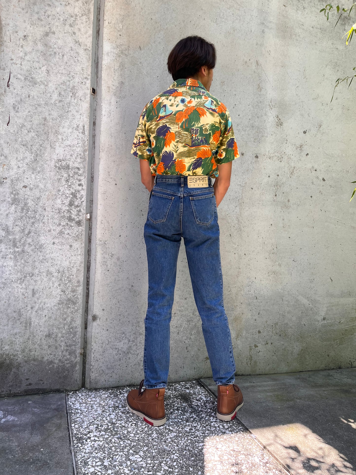 1970s Green & Orange Hawaiian Shirt