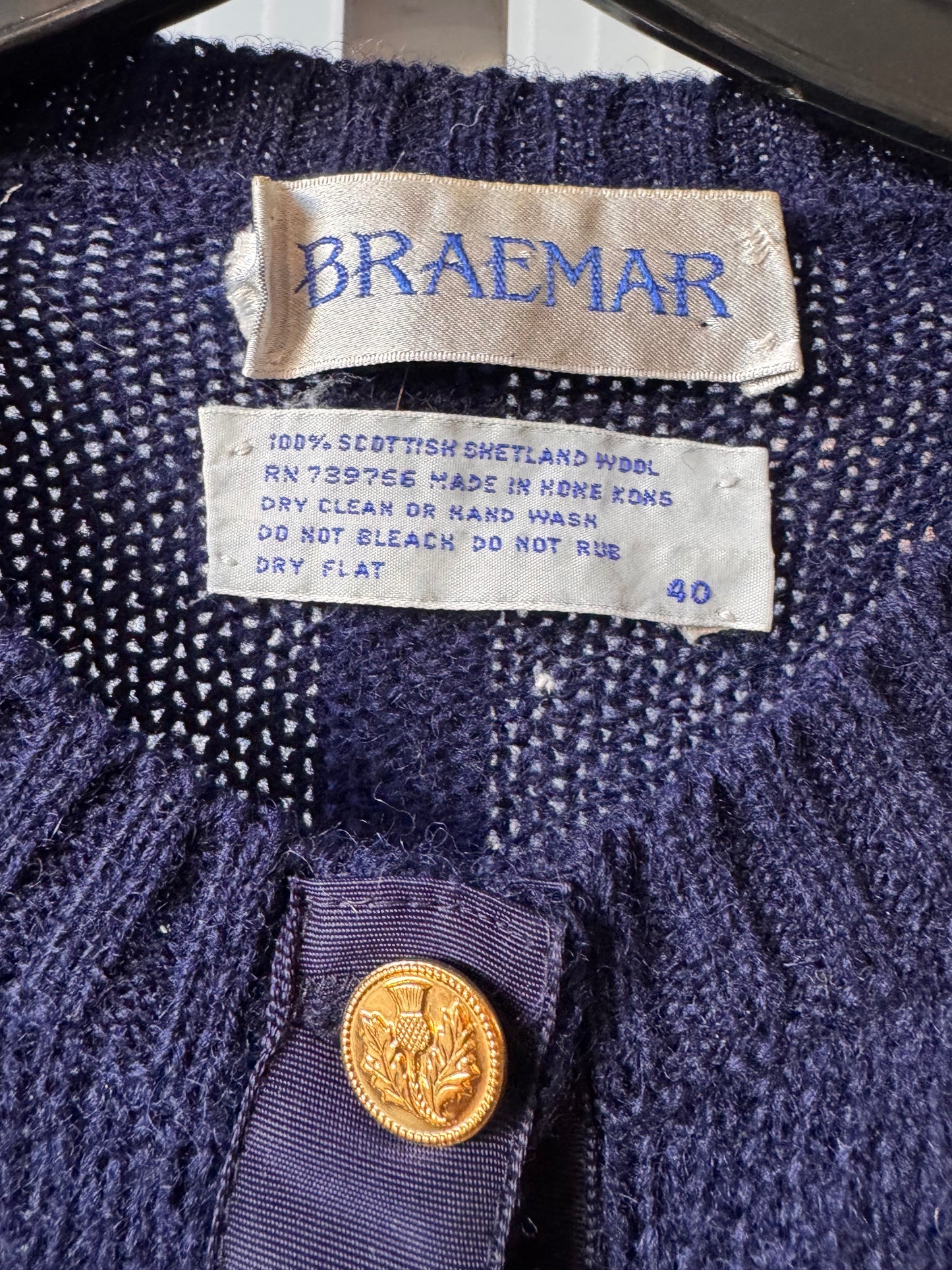 1950s Navy Blue Wool Knit Cardigan