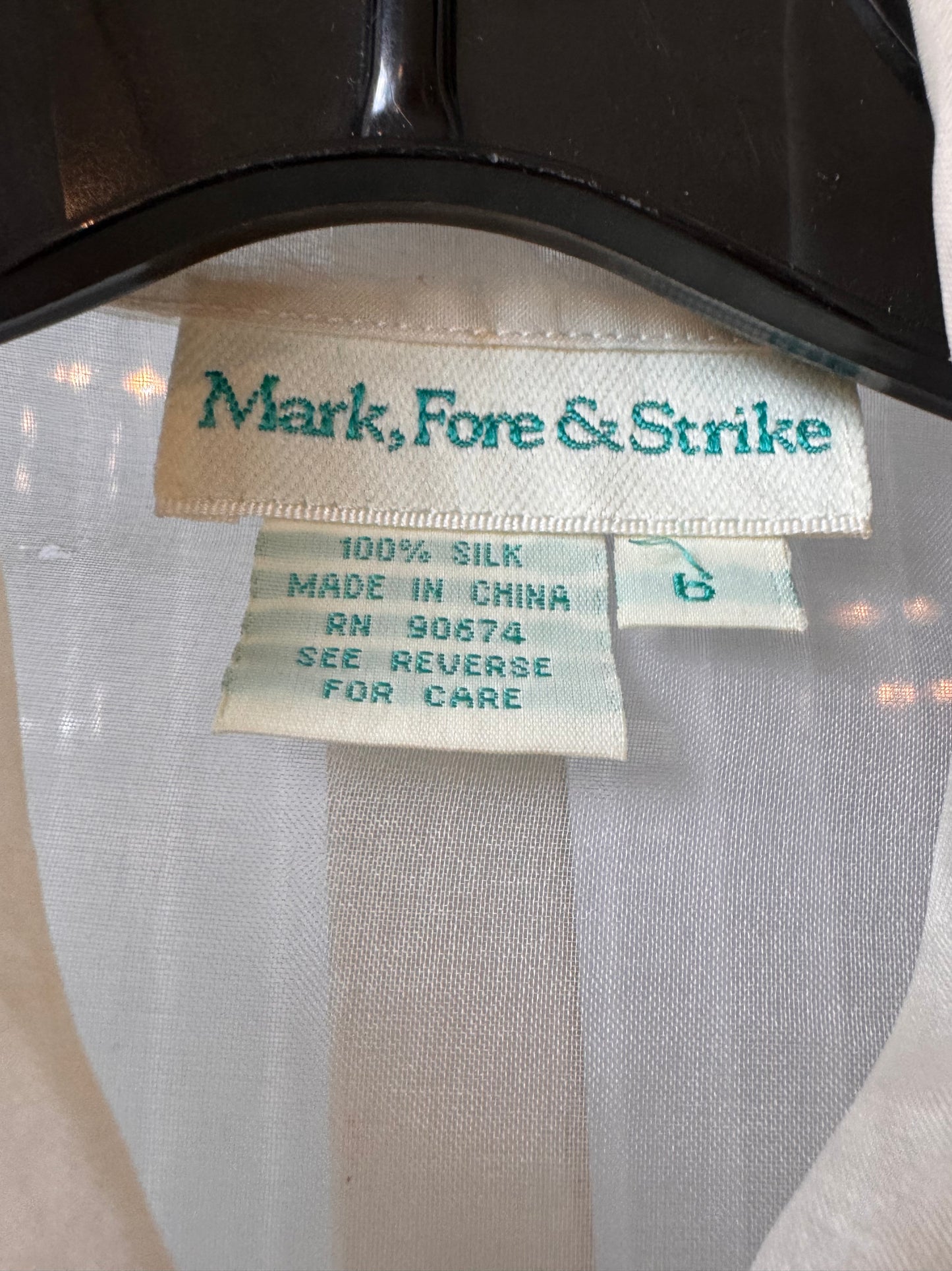 1980s Floral Embroidered Off-White Sheer Blouse