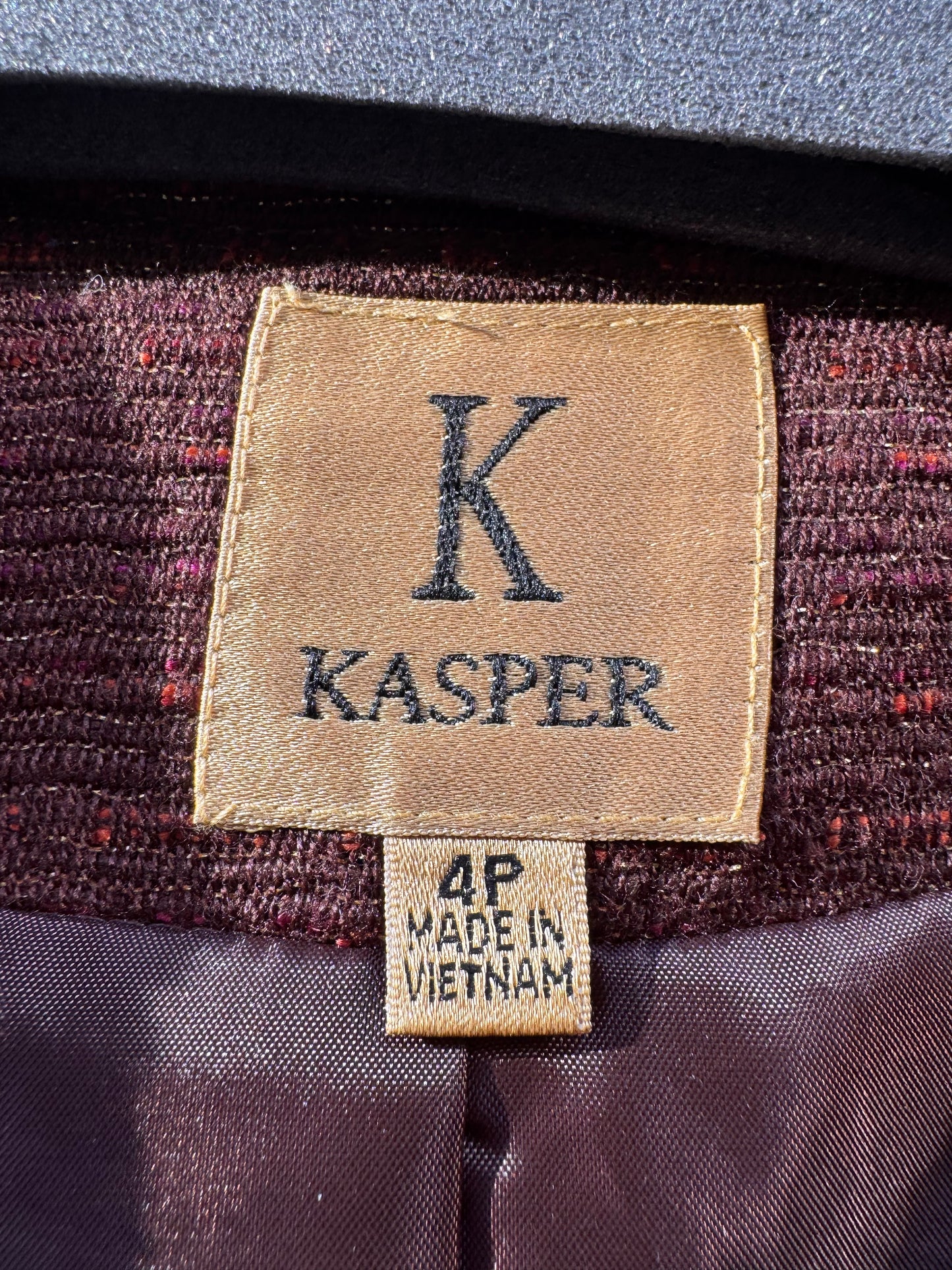 1990s Fuschia & Orange Tweed Open Front Cardigan