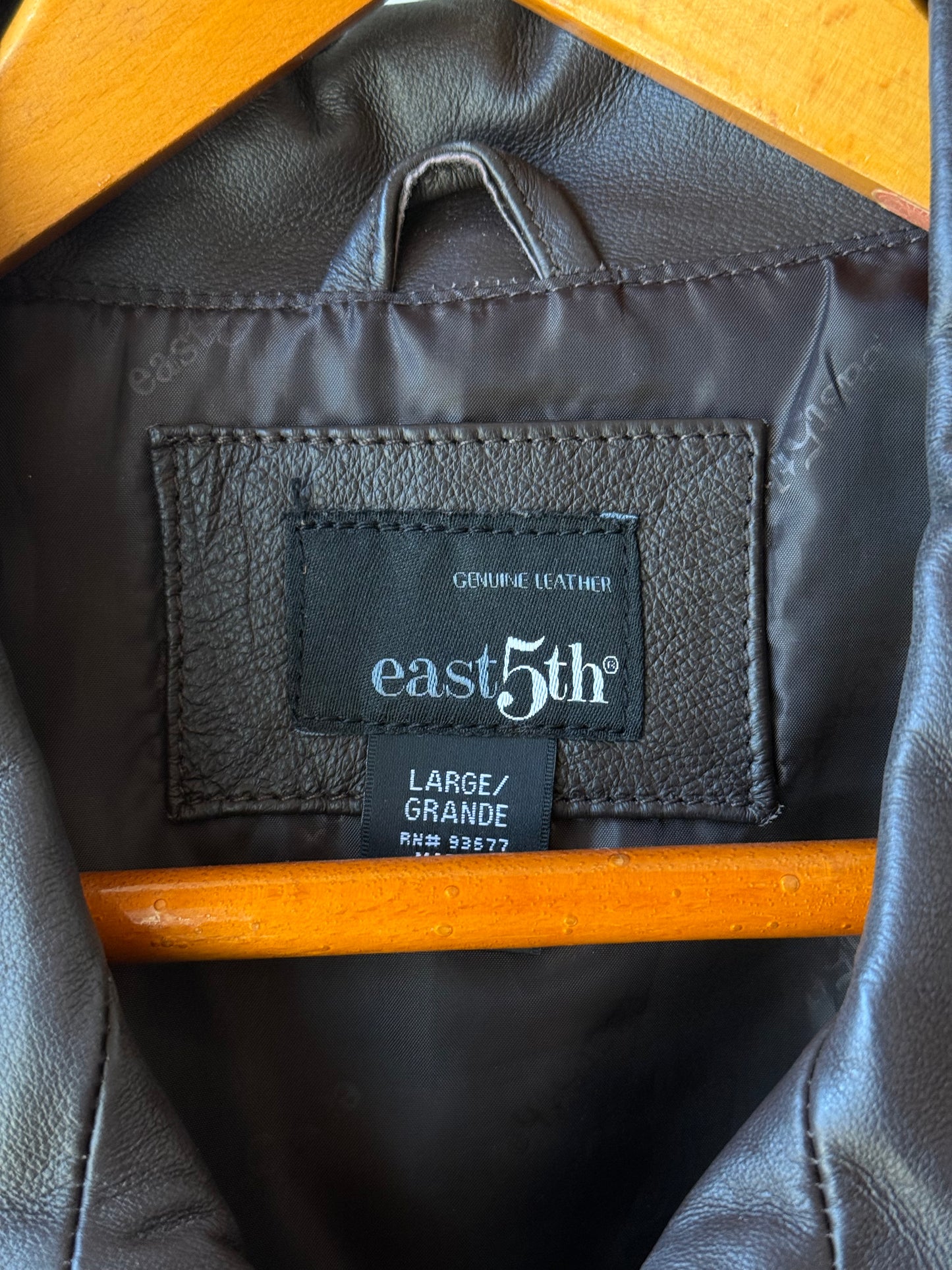 1990s Brown East 5th Leather Zip-Up Jacket