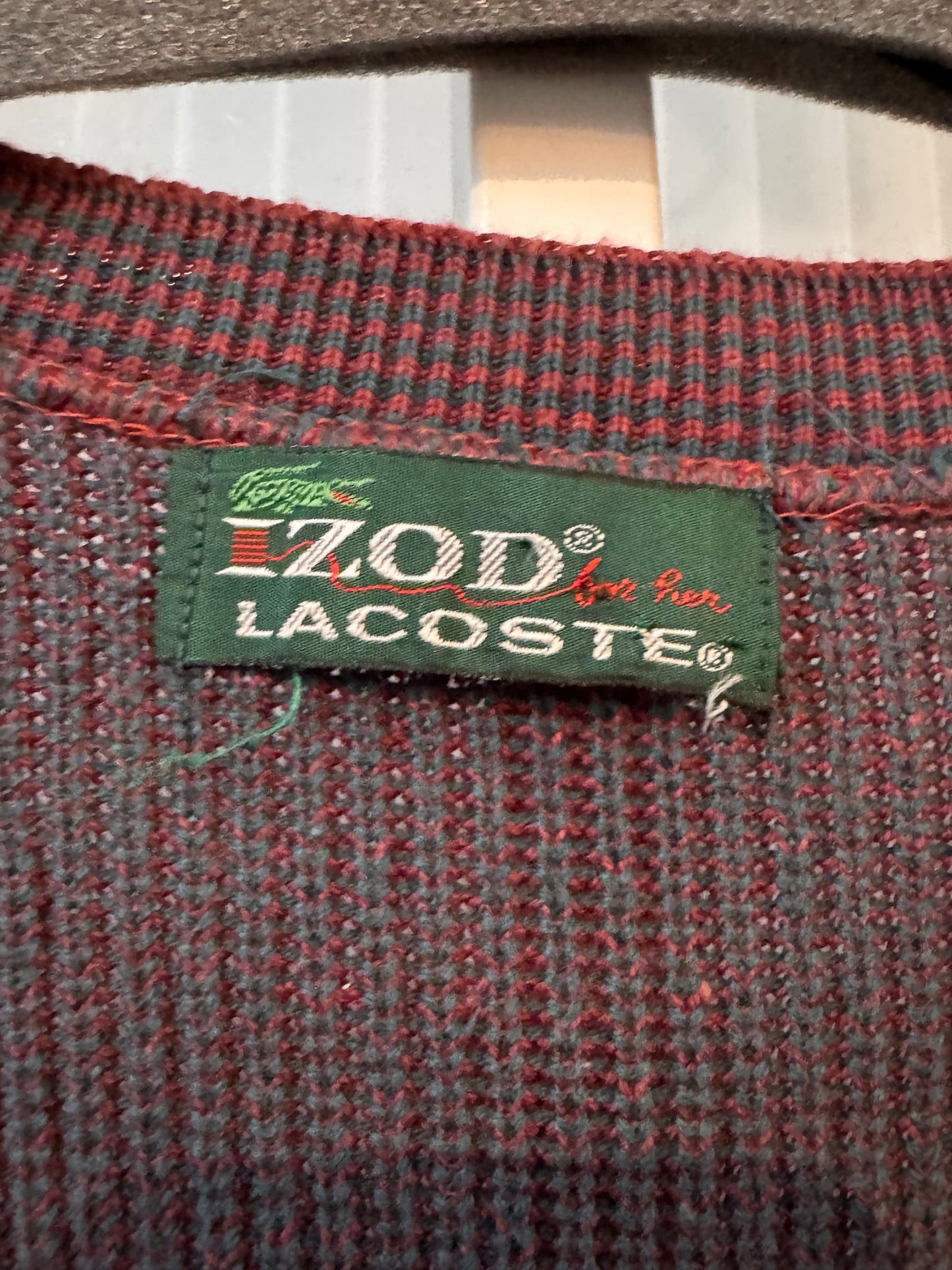 1980s Lacoste Red & Blue Sweater