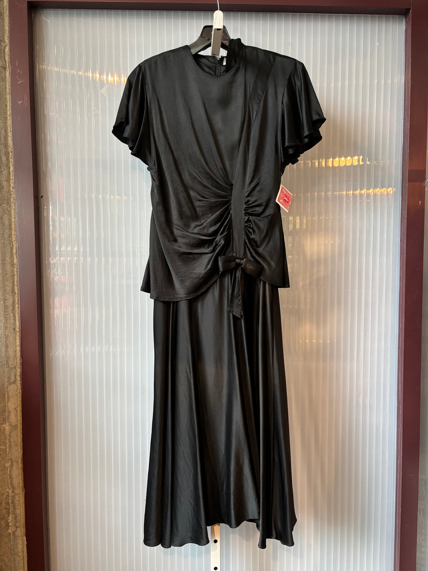 1940s Inspired Argenti Black Silk Dress