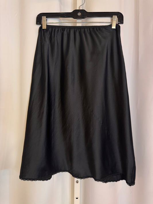 1960s Warner's Black Satin Skirt Slip