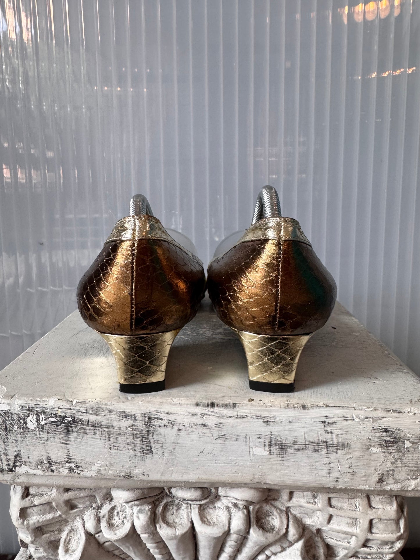 Vaneli Gold Block Heels