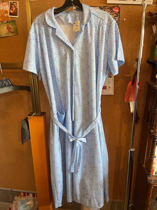 1970s Nancy Frock Blue Dress