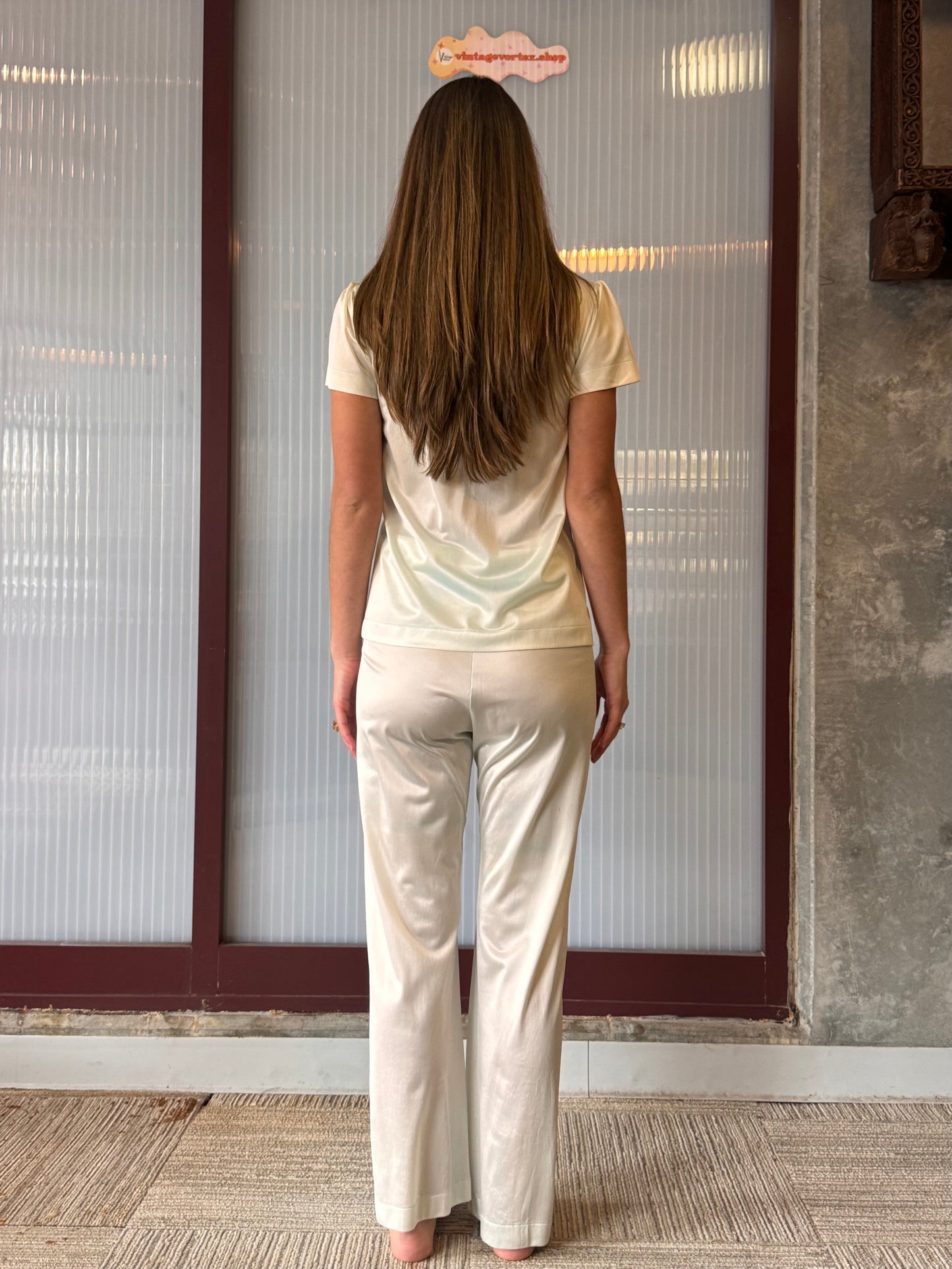 1960s Texsheen Green 2-piece Pajama Ser