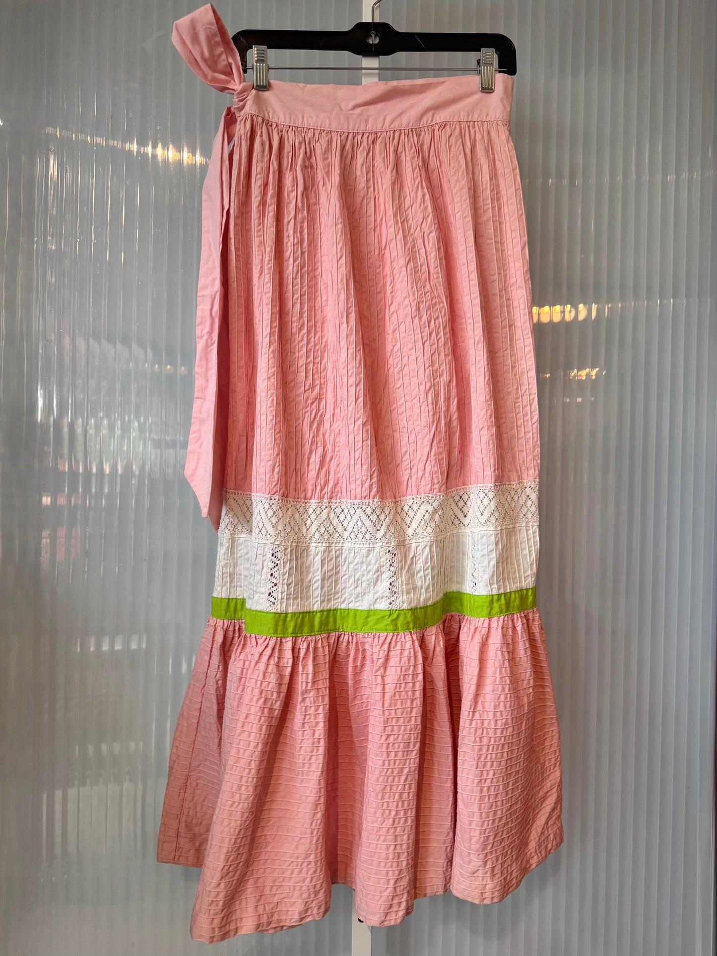 1970s Georgia Charuhas Pink Floral Top & Skirt Set