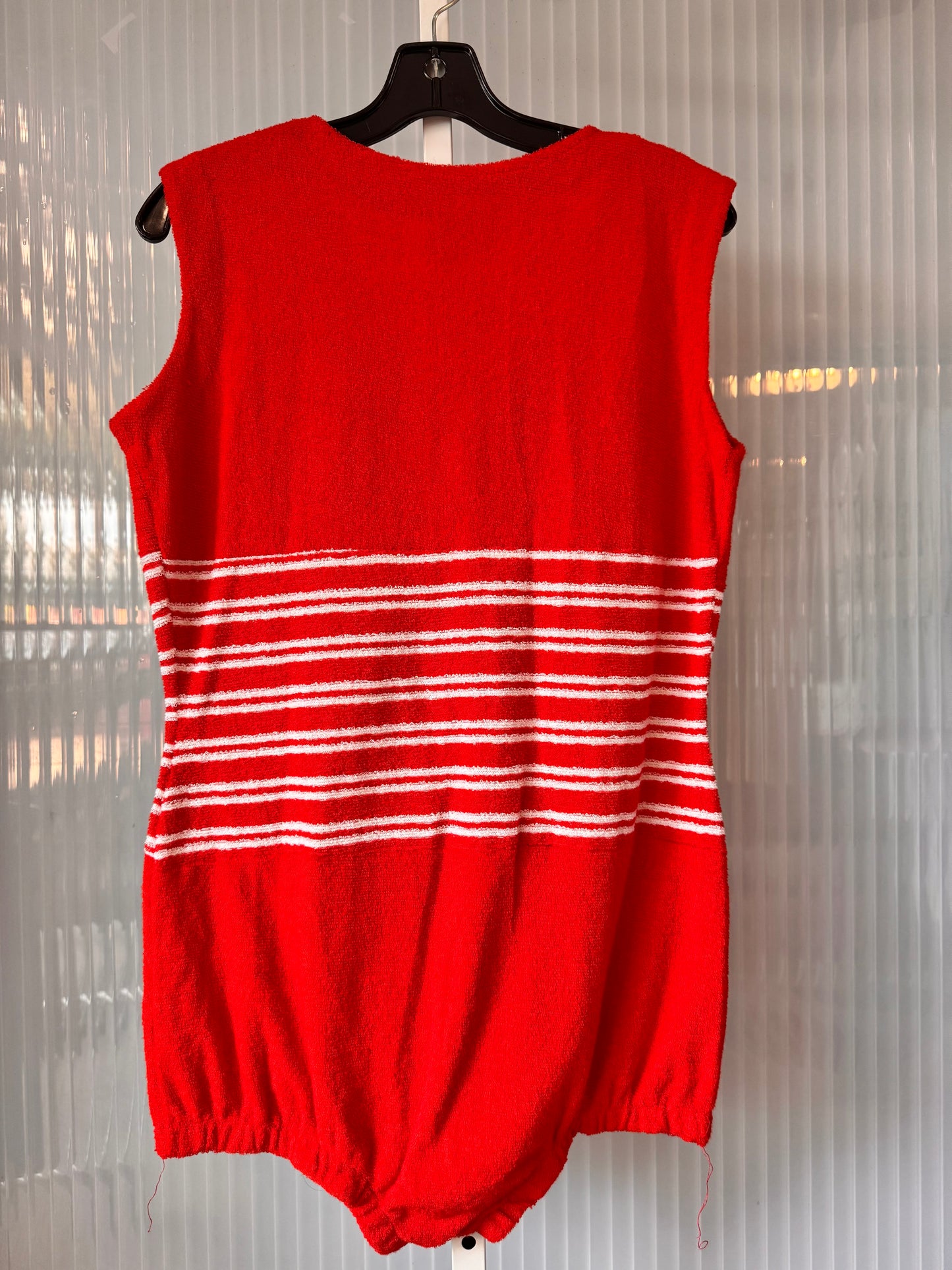 1970s Red & White Terrycloth Swimsuit