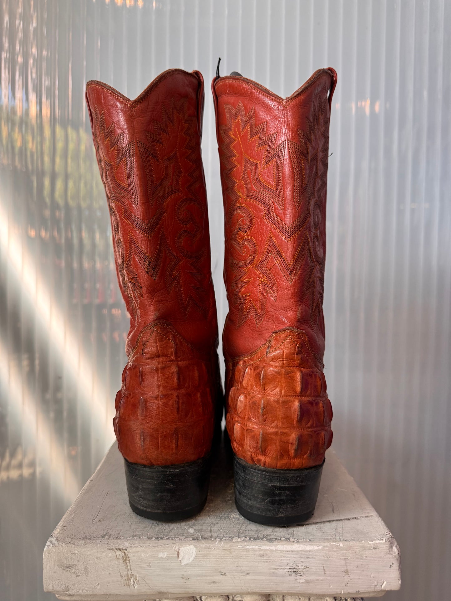 Carreta Boots Burnt Orange Alligator Boots Size 10