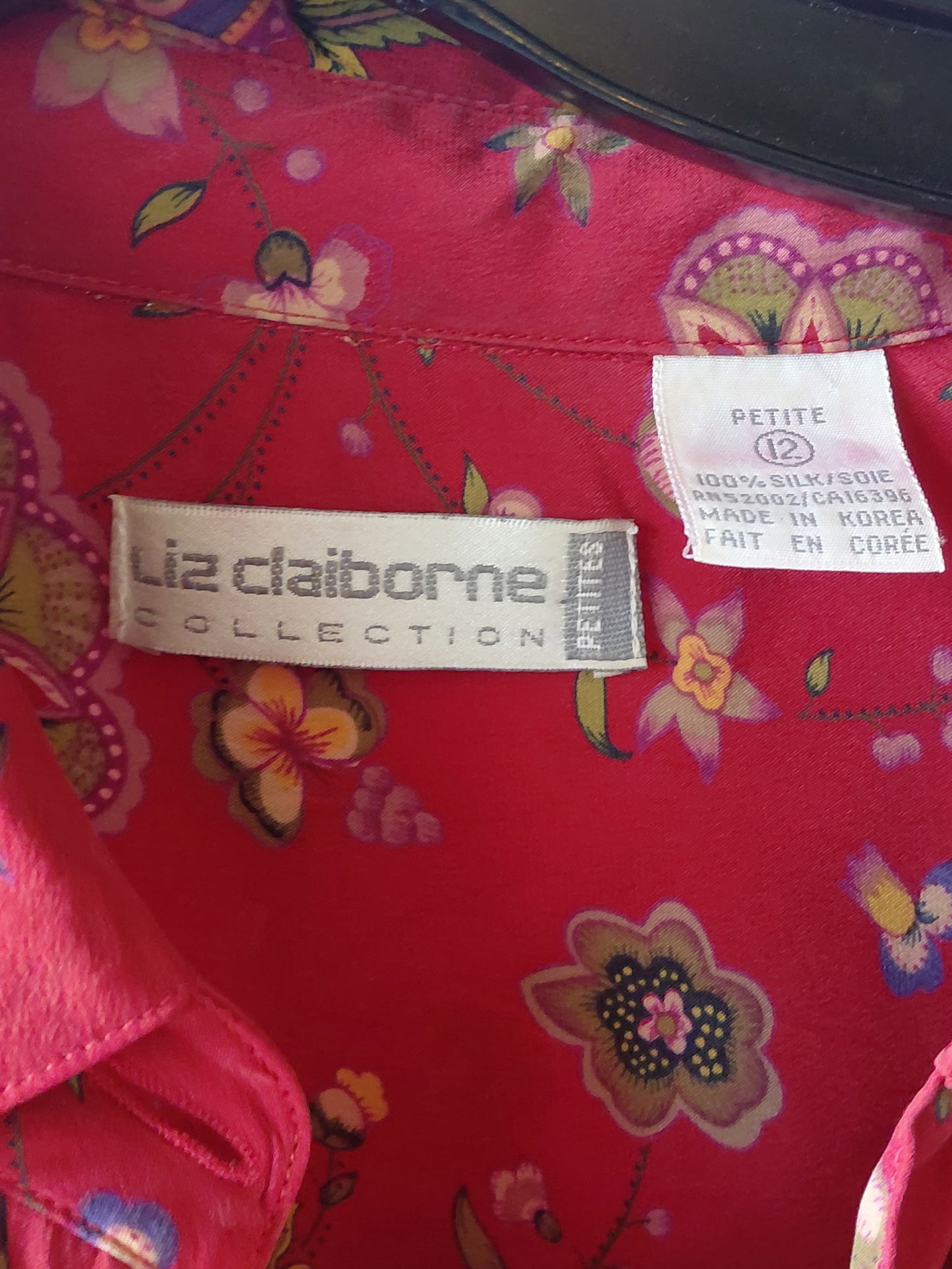 1990s Red Floral 100% Silk Lounge Set