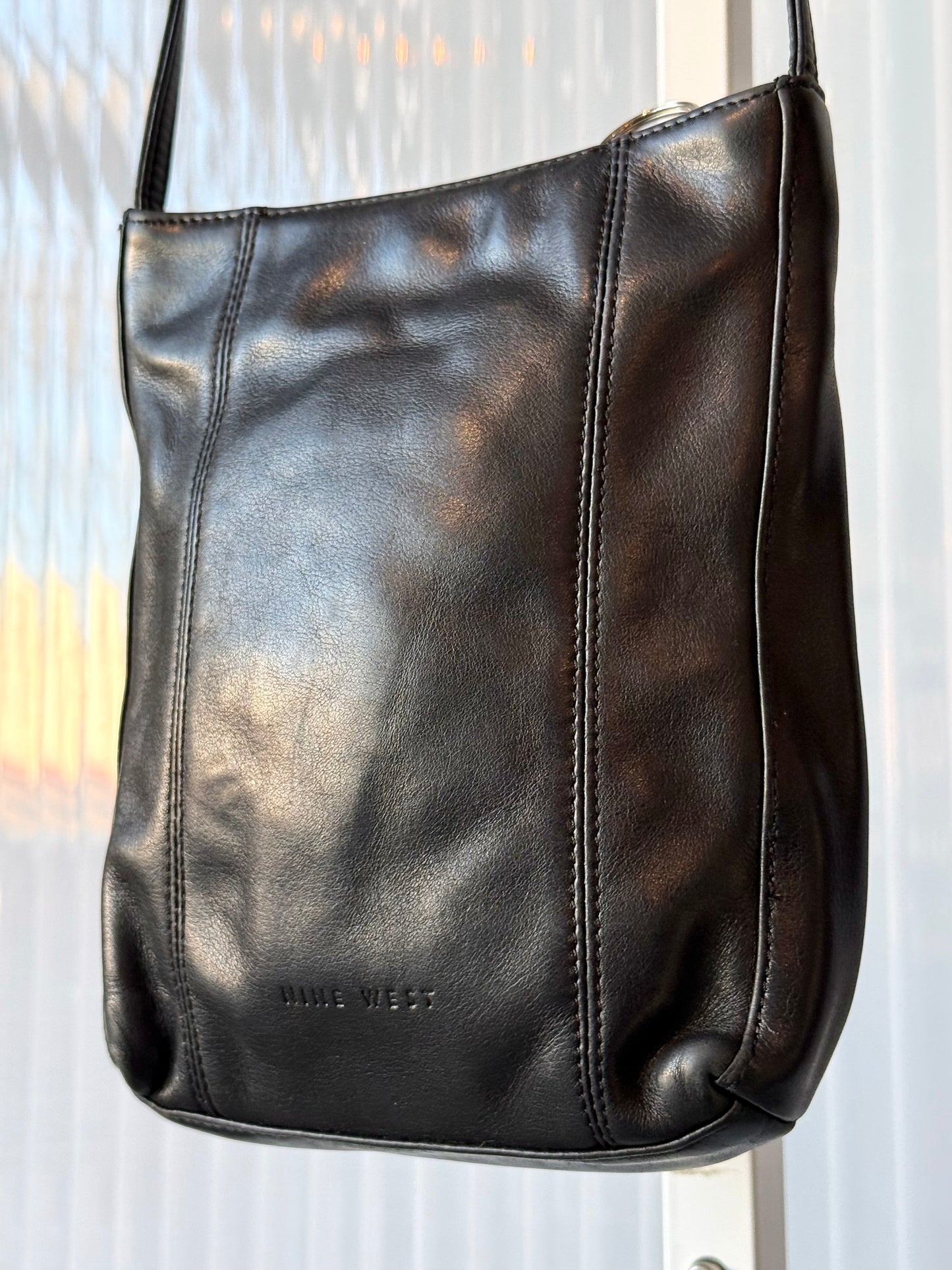 Nine West Black Leather Cross Body Bag