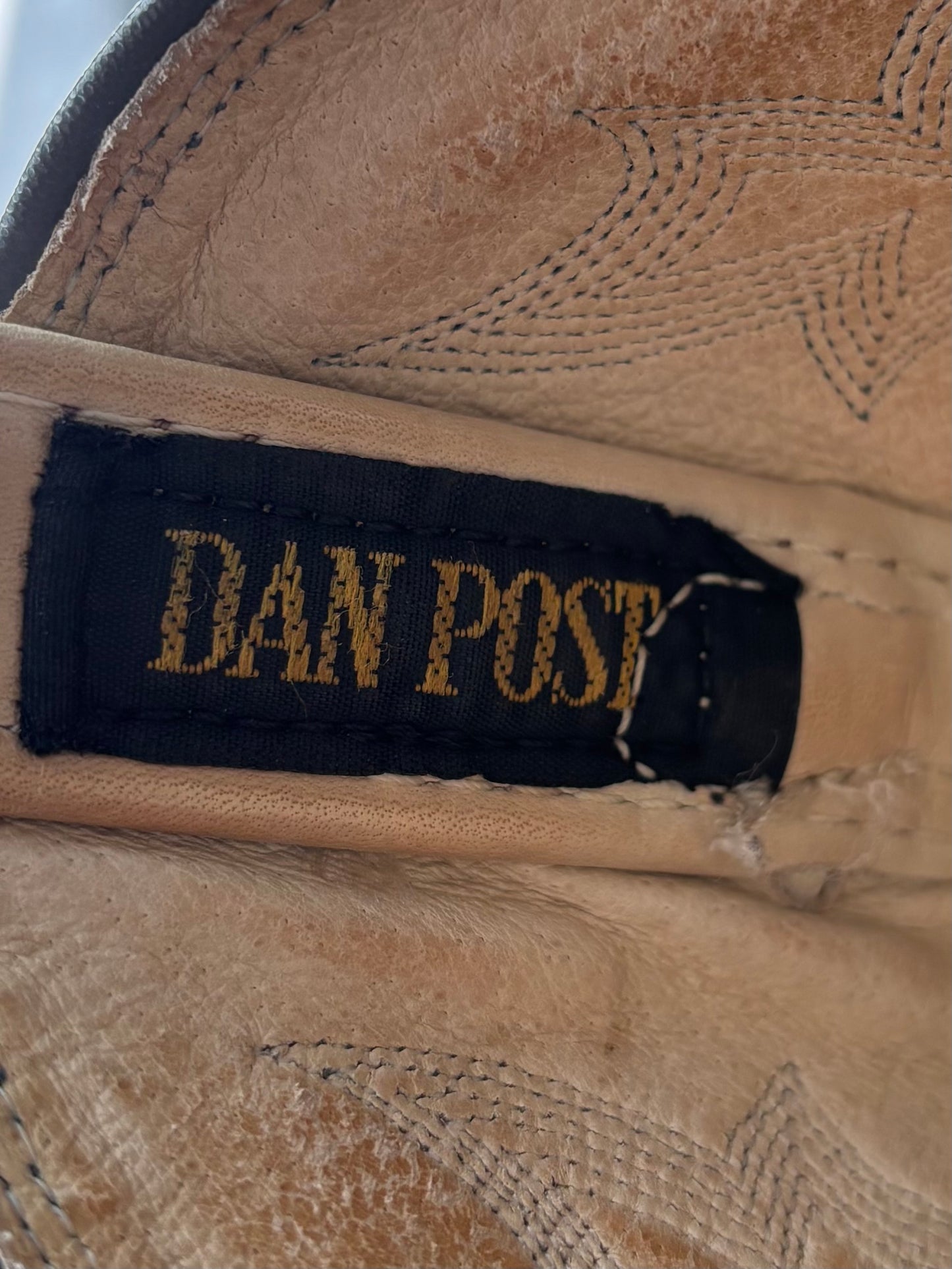 Dan Post 2-Tone Tan Leather Cowboy Boots 8