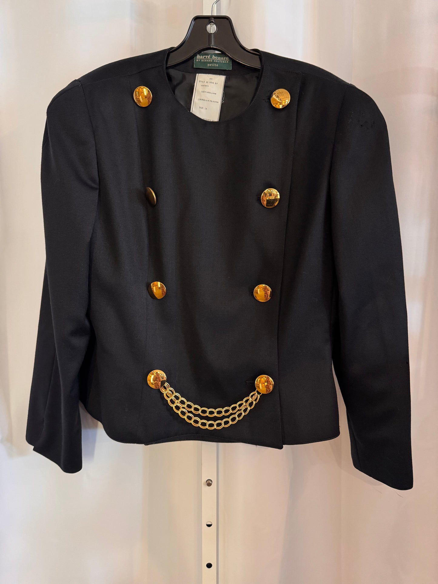 1980s Black & Gold Buttoned Suit Set