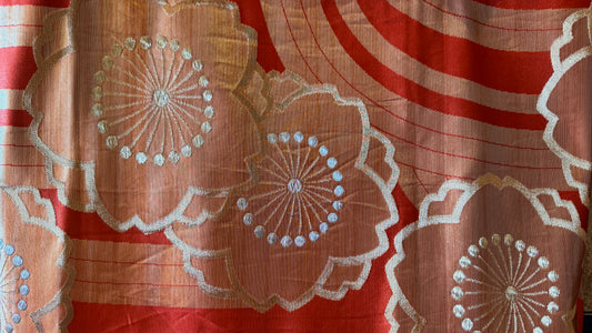 Orange & Gold Floral Obi