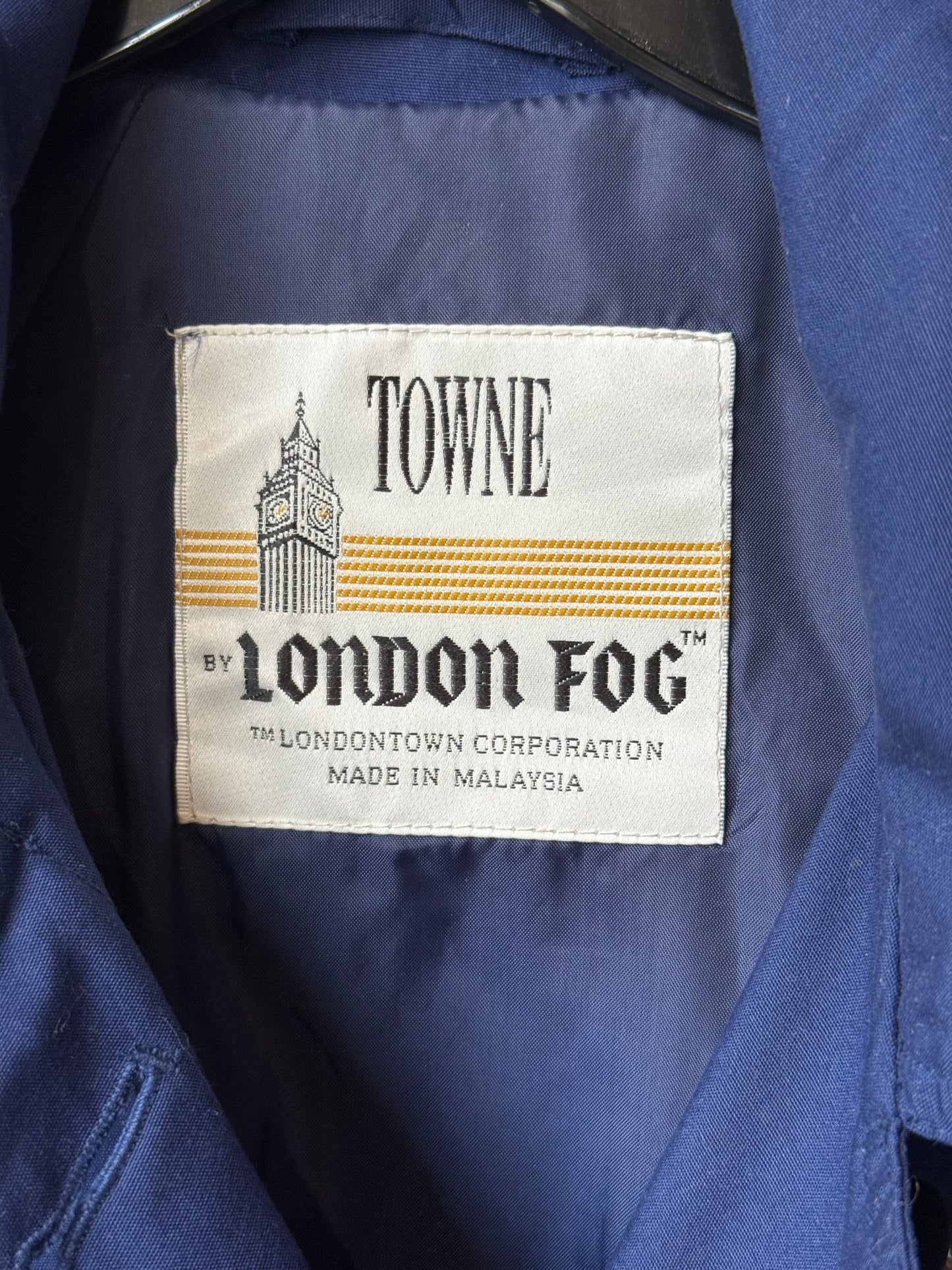 1980s Navy blue London Fog Trench Coat