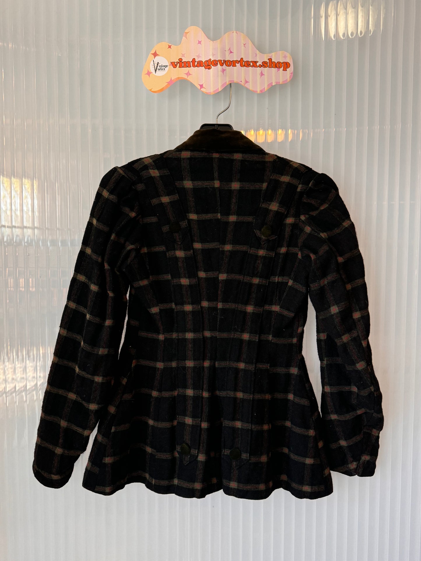 1940s Plaid Wool Suit Jacket