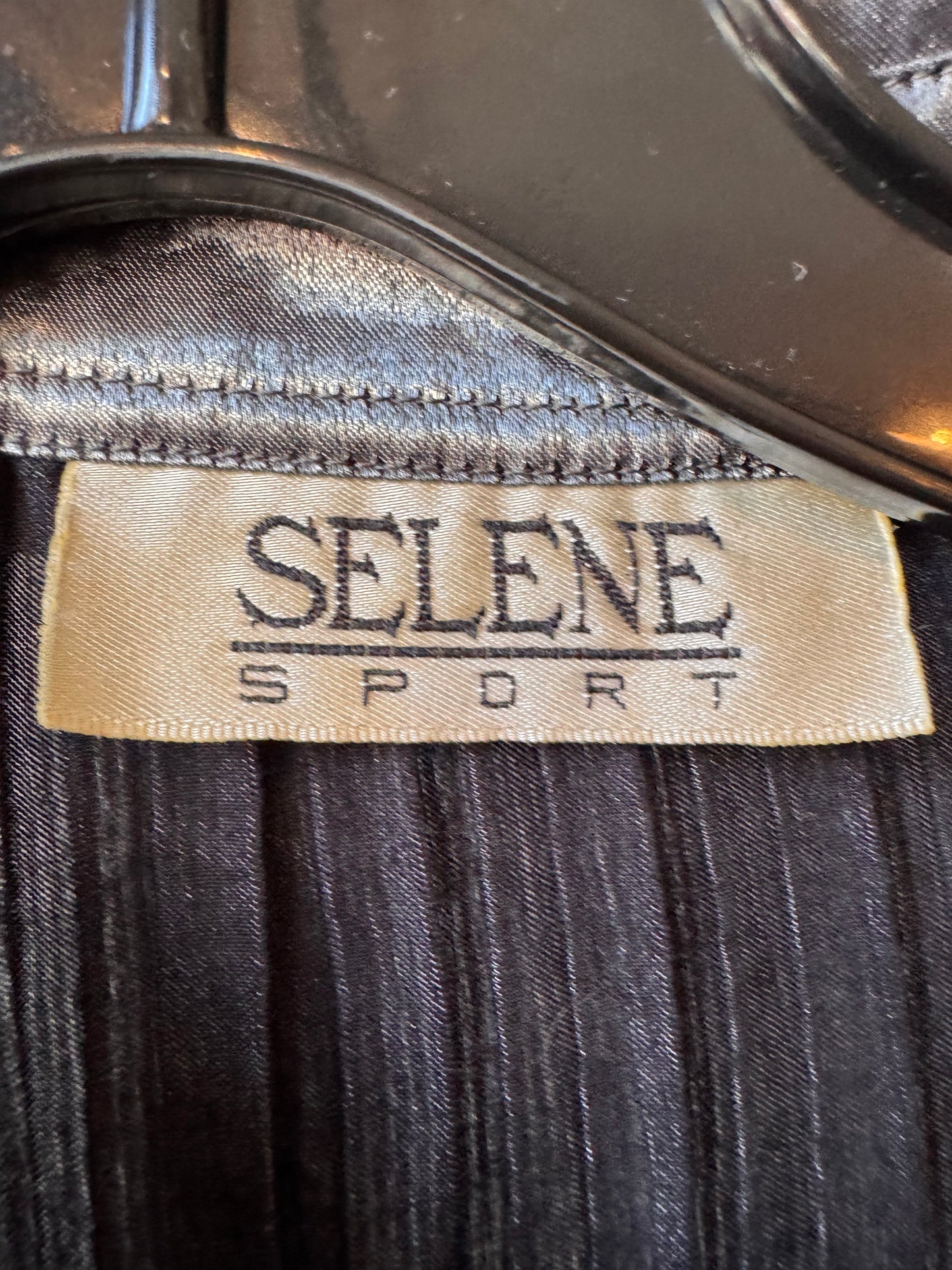 1980s Pleated Gunmetal Silver Button Up Shirt