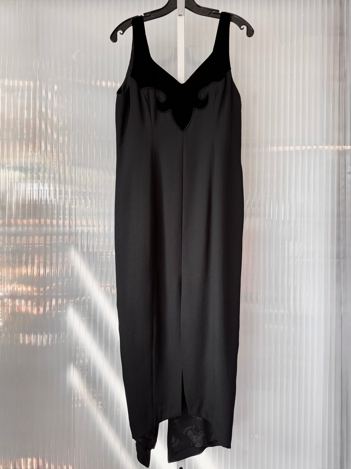 Black Velvet Rhinestone Blazer + Dress Set