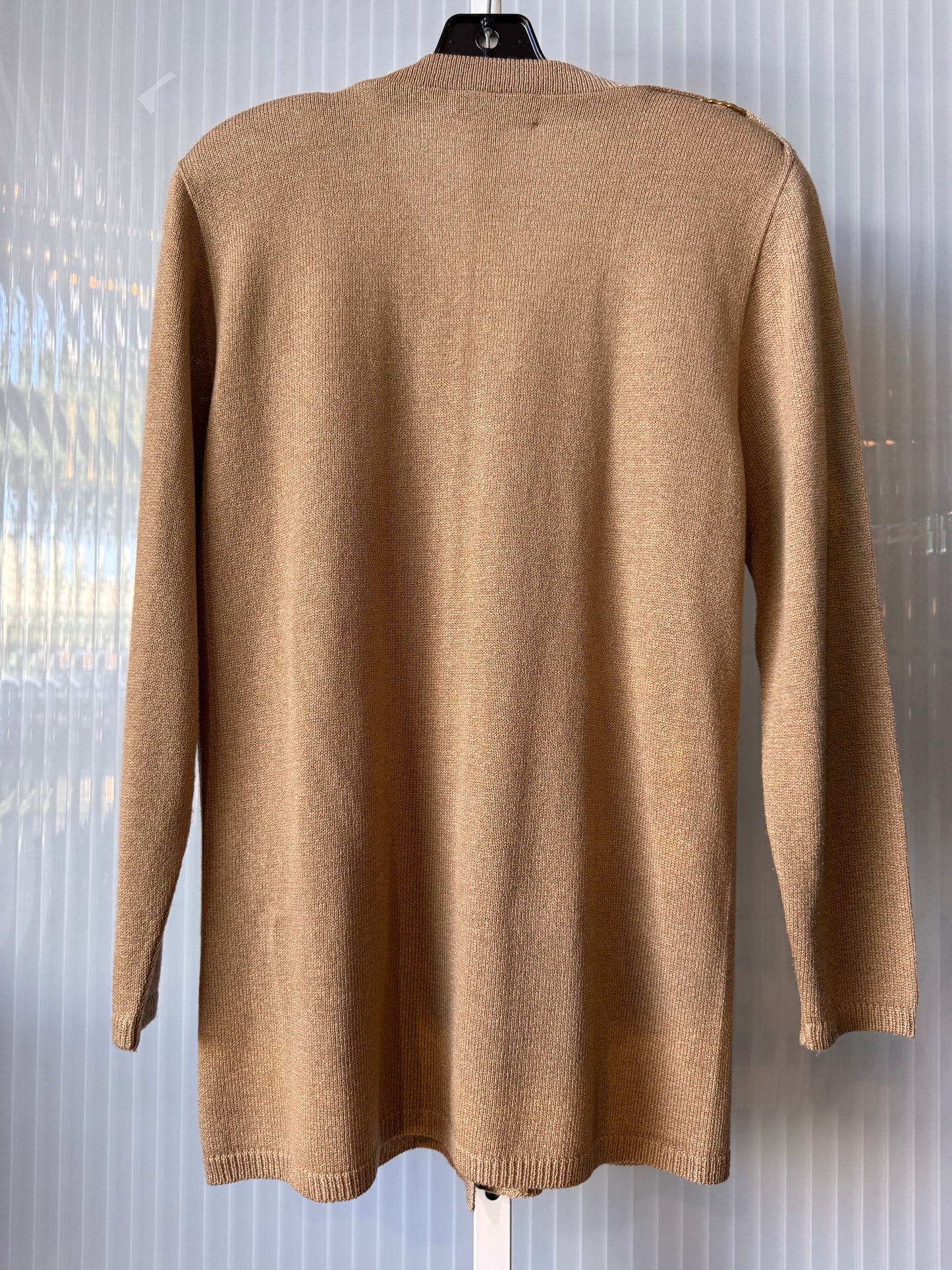 1980s Beige & Gold Knit Cardigan