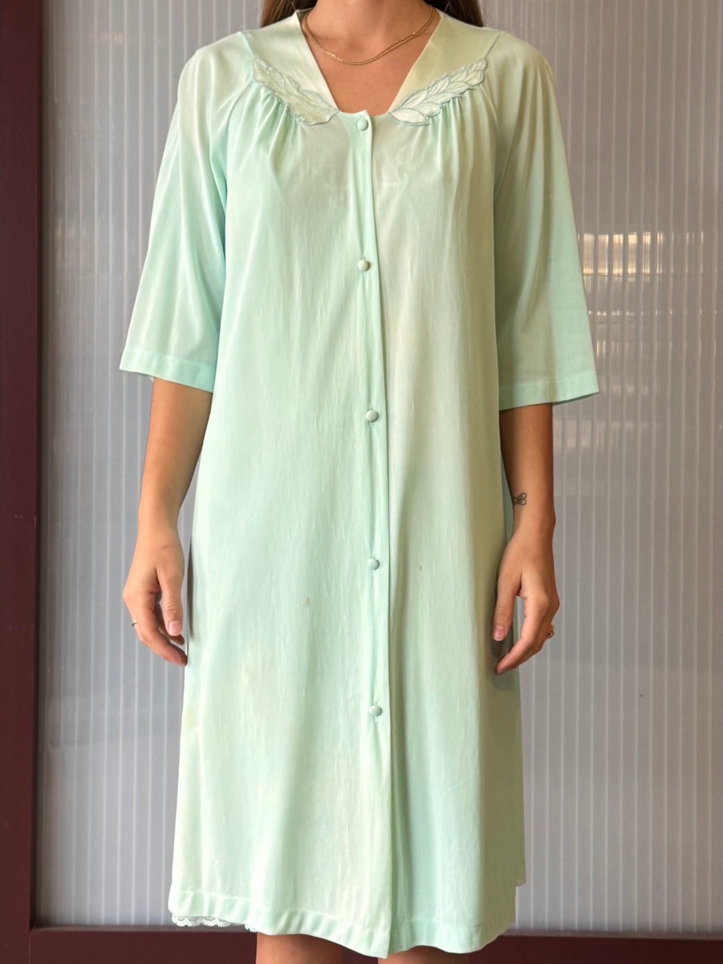 1990s/2000s Vassarette Mint Blue Nightgown