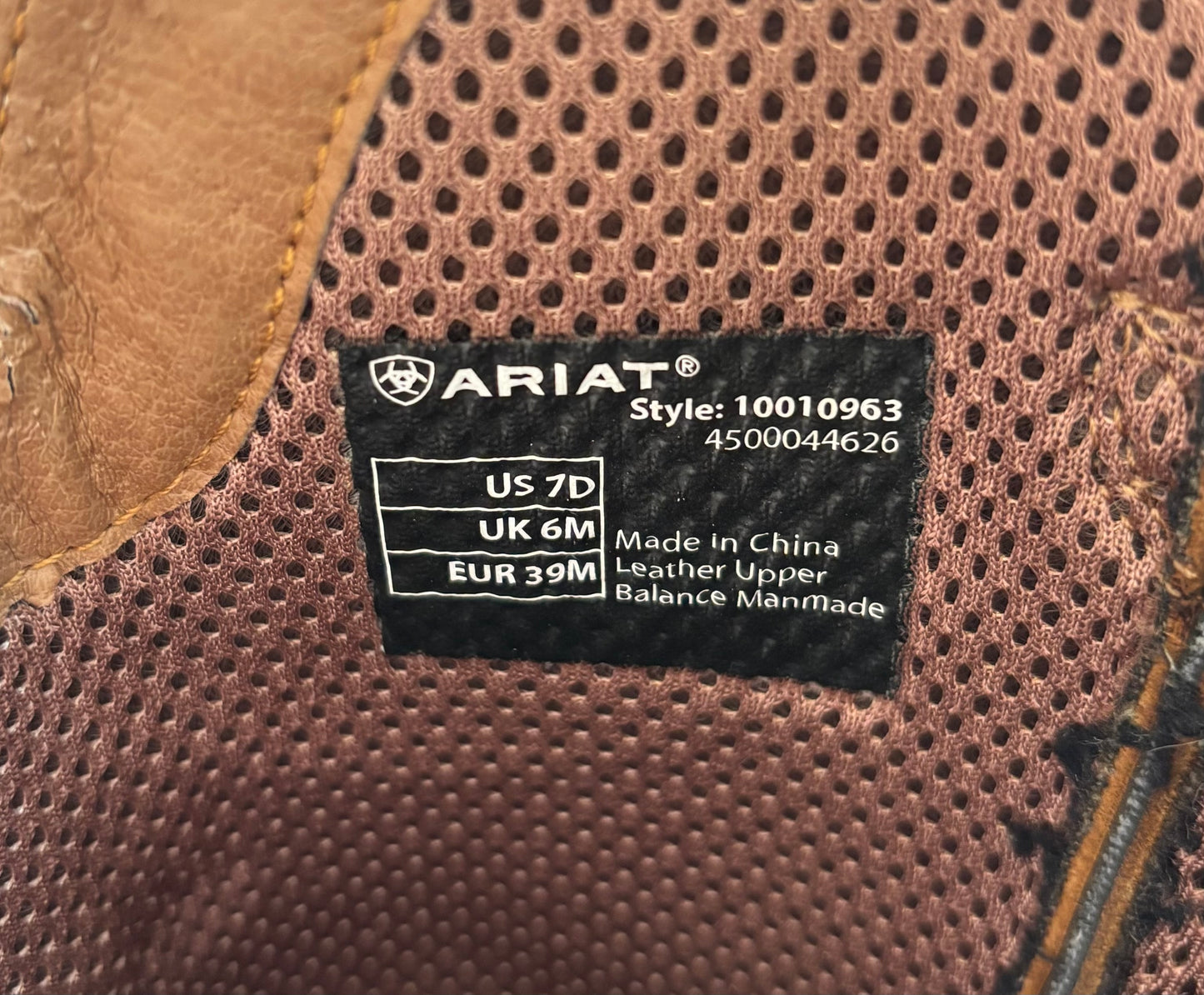 Ariat Brown Leather Square Toe Boots 7D