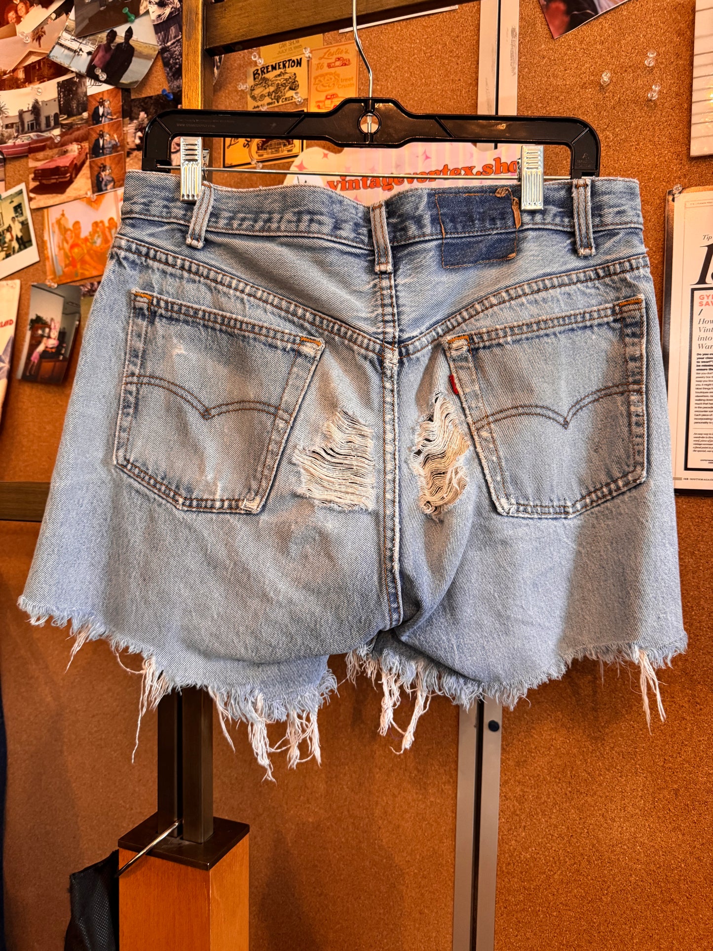 1980s Levi's Distressed Light-Wash Denim Shorts
