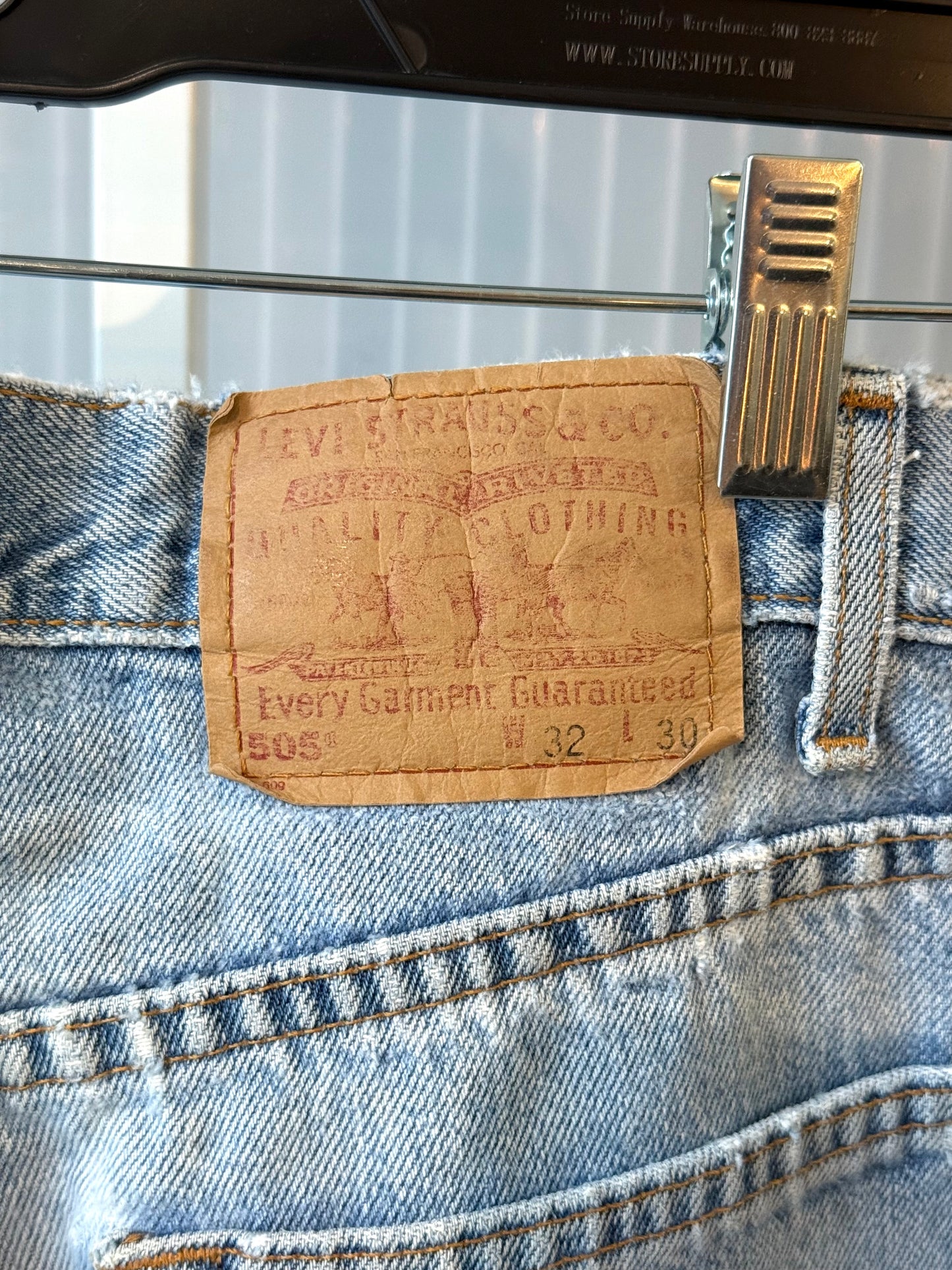 1980s Levi’s 505 Slightly Distressed Blue Denim Jeans