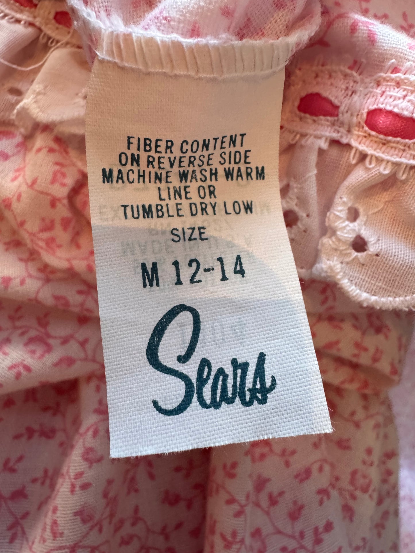 1960s Sears Pink Floral Nightgown