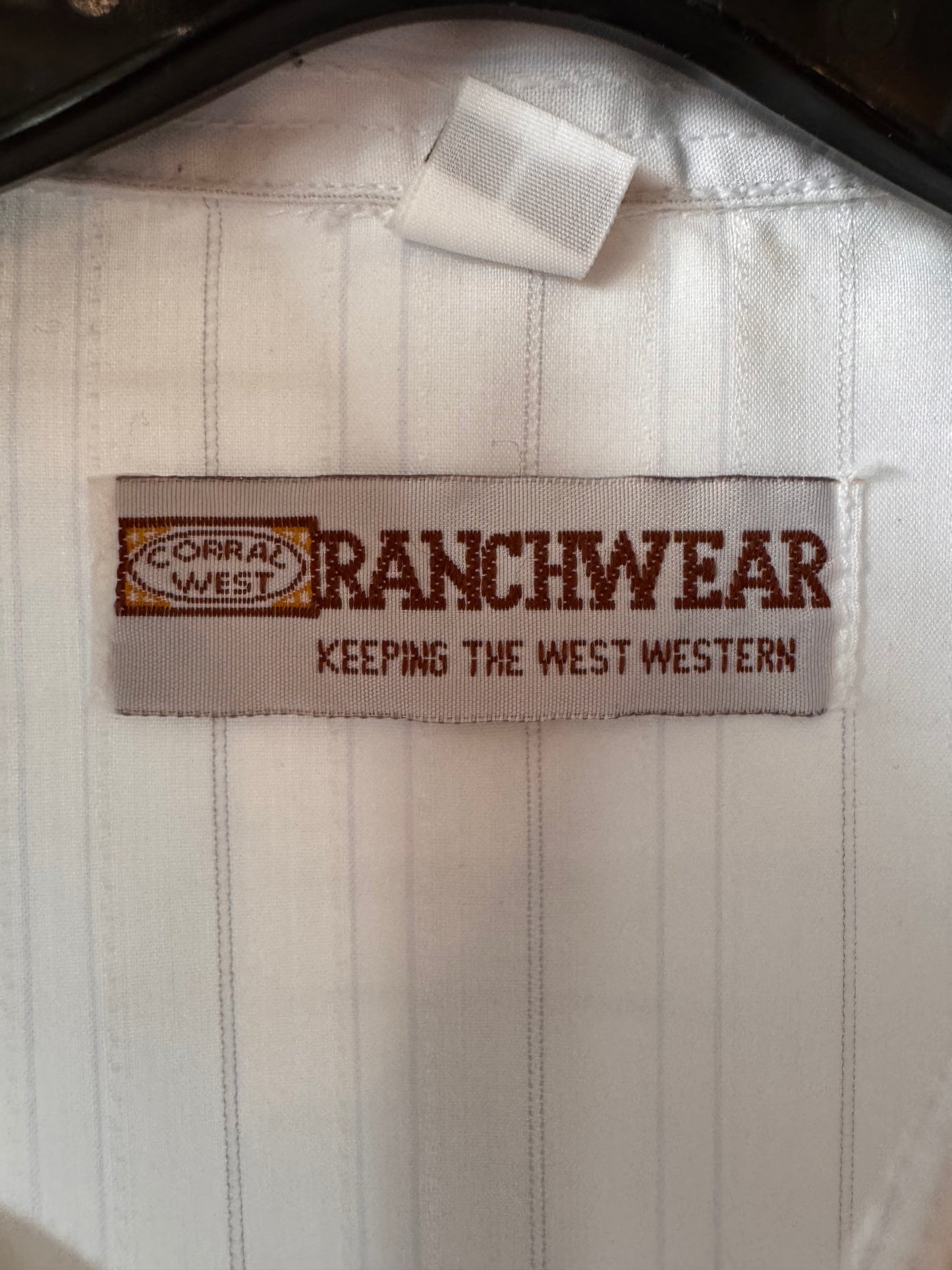 1970s White Pinstripe Western Shirt