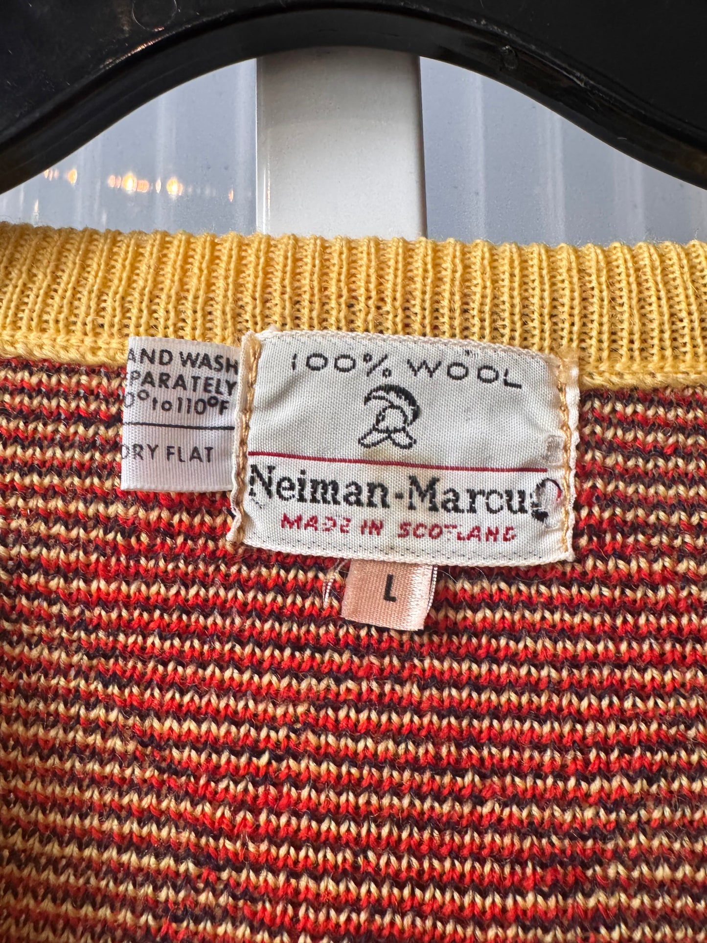 1970s Neiman Marcus Yellow Brown & Orange Argyle Sweater Vest