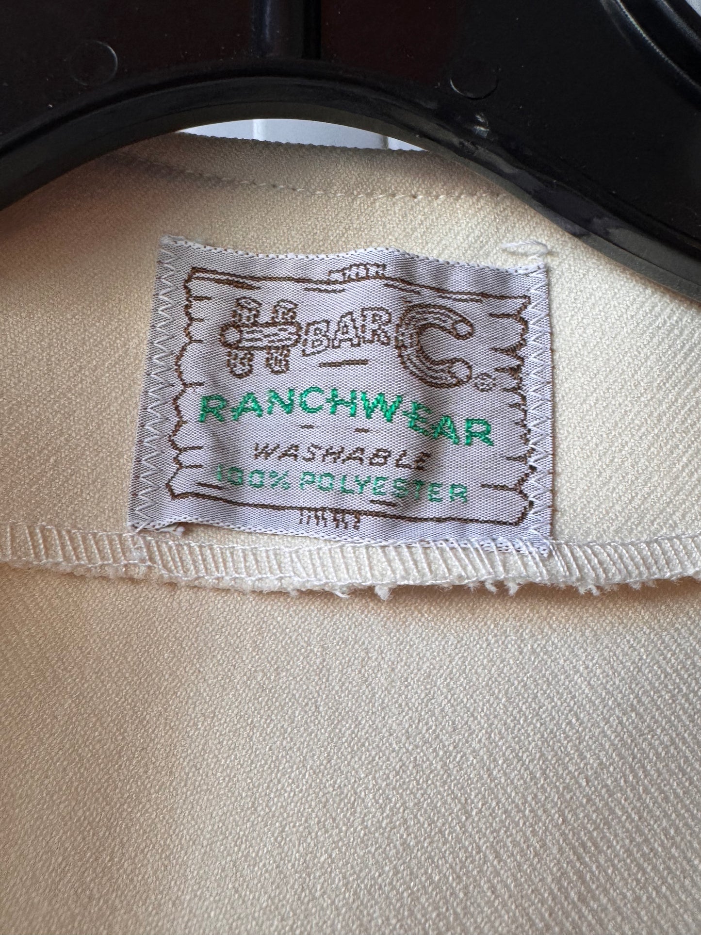 1970s Cream Western Vest w/ Flower Embroidery