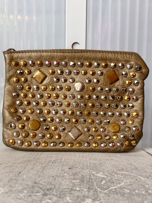 Y2K Gold & Silver Studded Makeup Bag