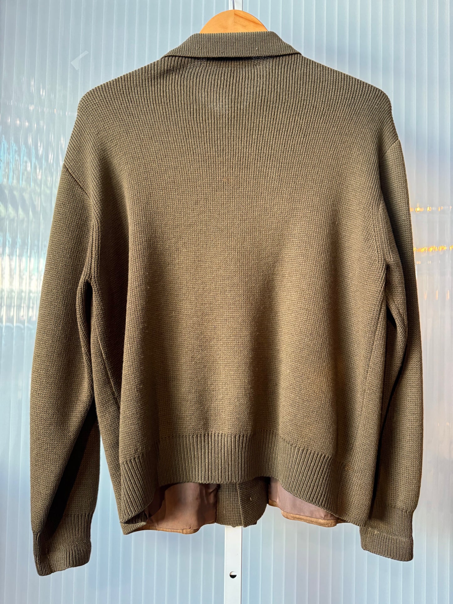 1950s Green & Brown Leather Jacket