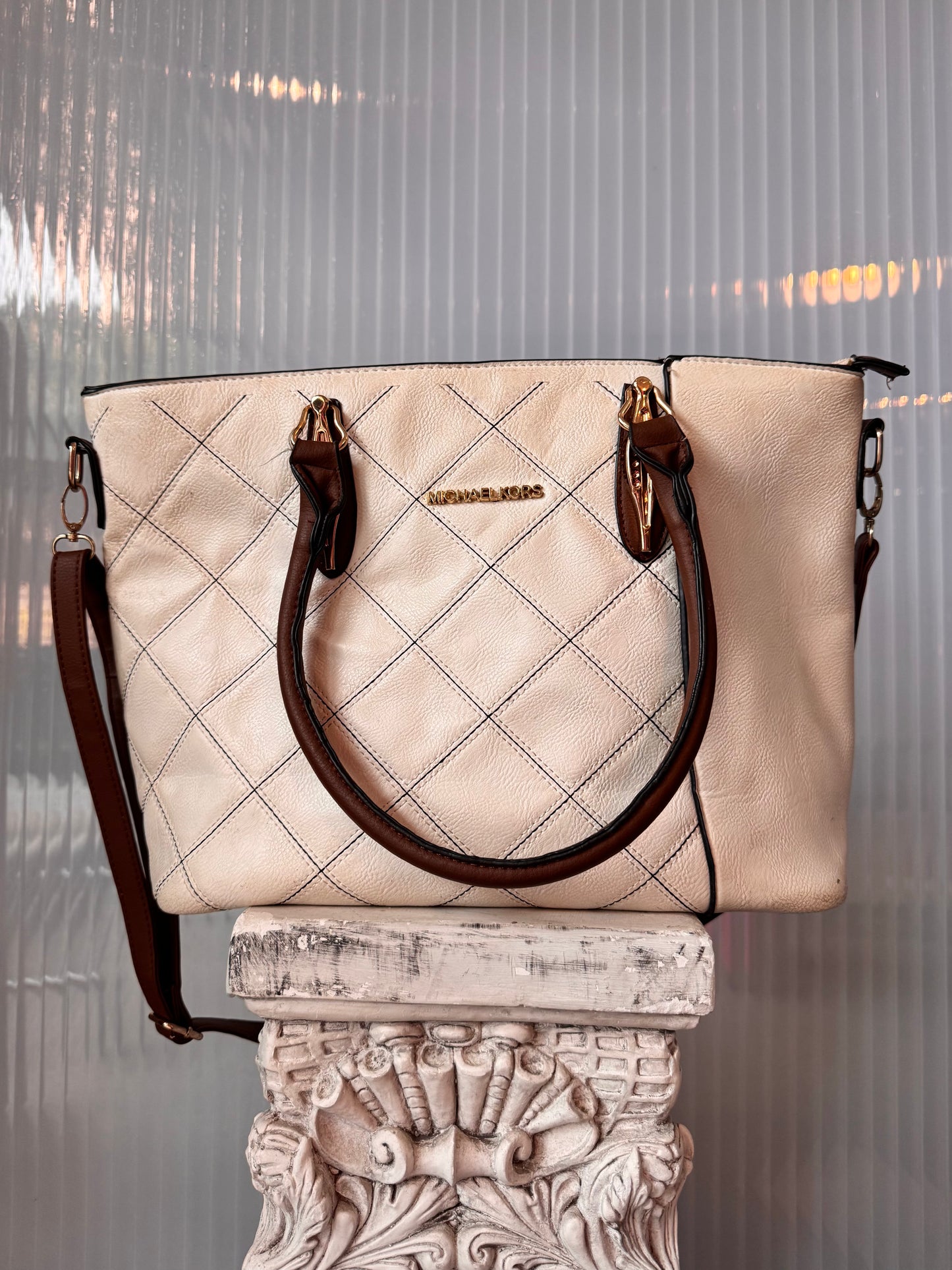 Michael Kors off-white leather Purse