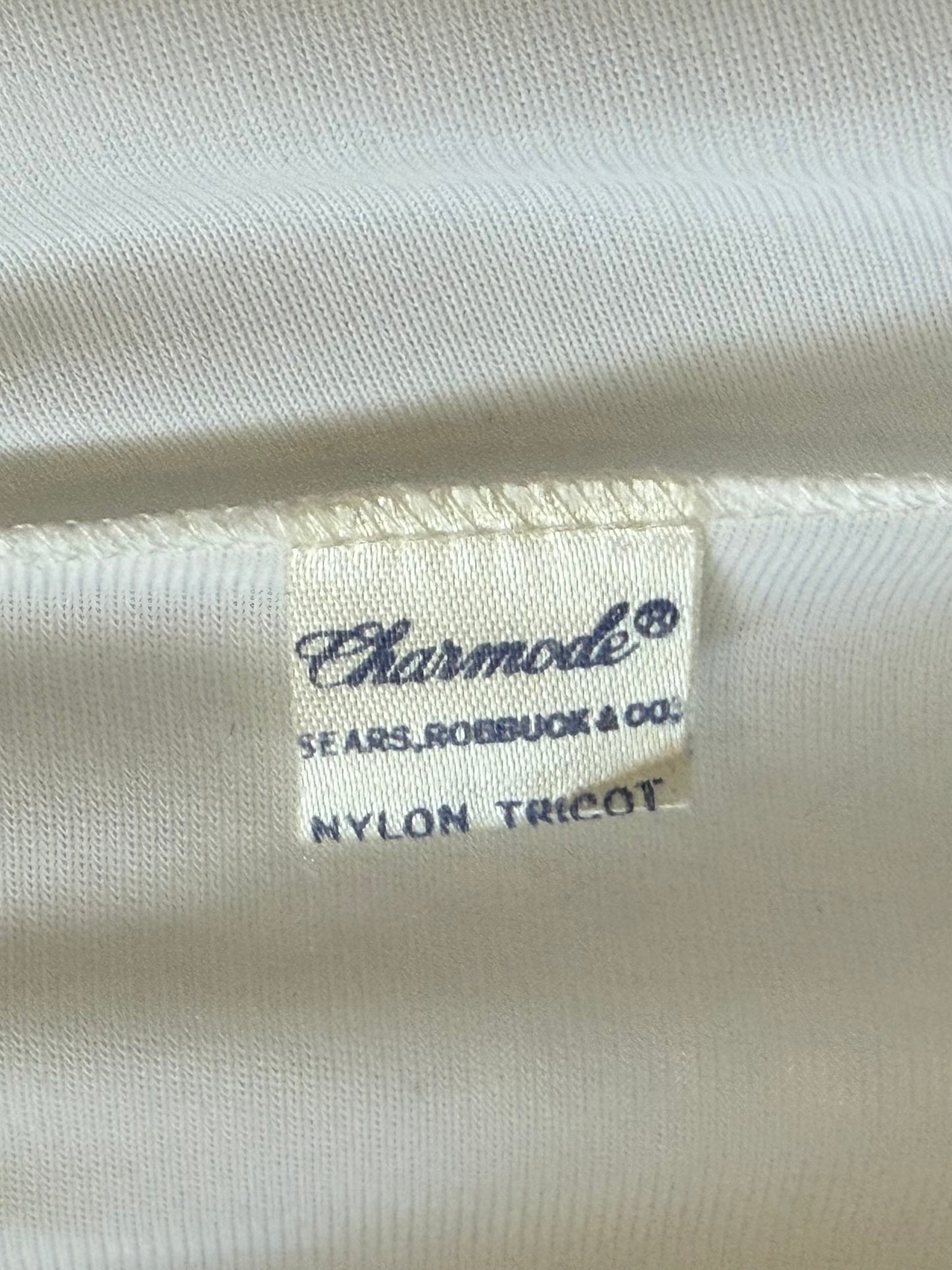 1960s White Skirt Slip w/ Pleat Ruffle