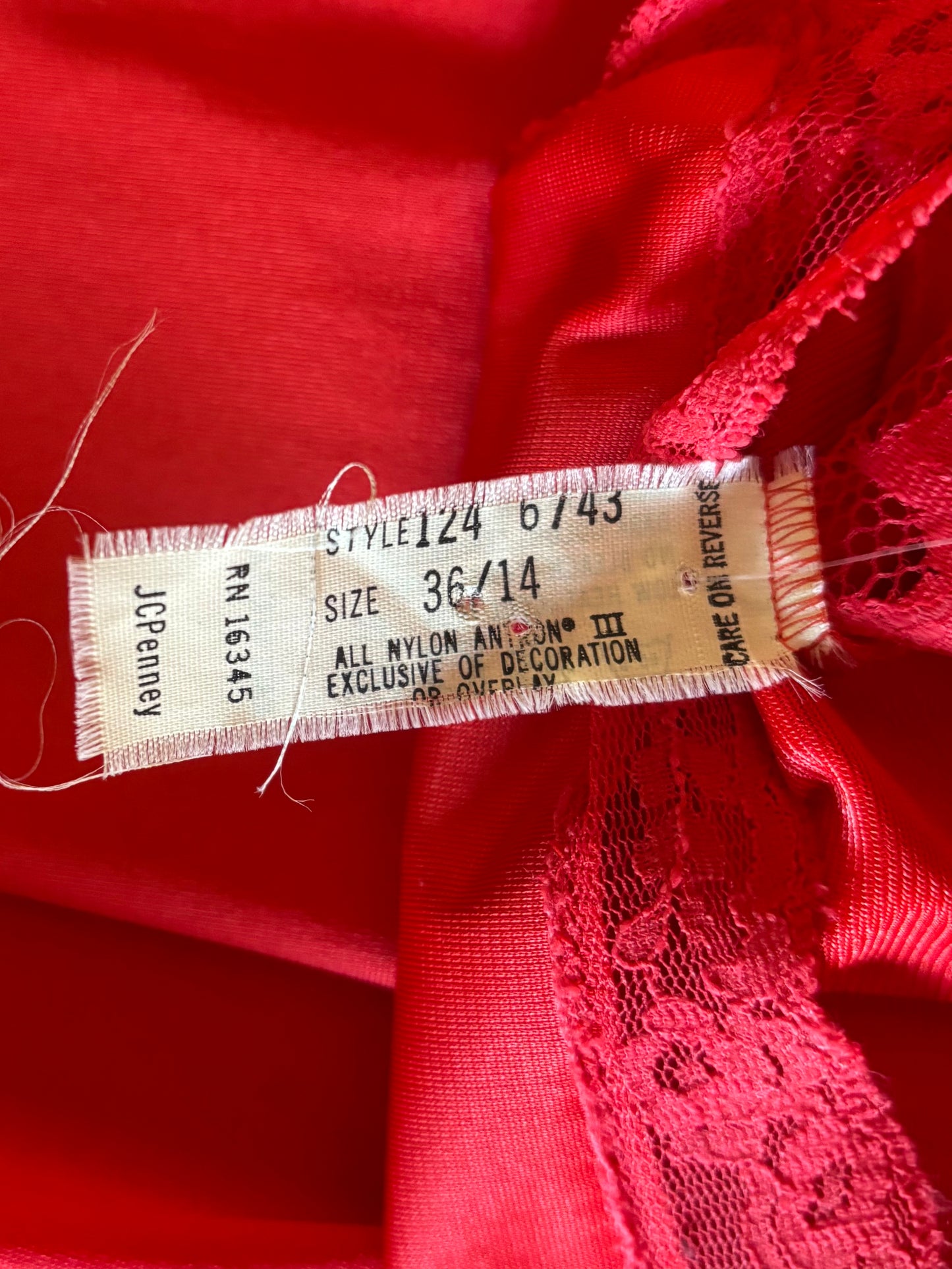 1970s Red Nylon Slip