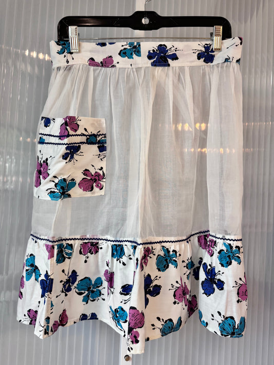 Purple & Blue Floral Sheer Apron