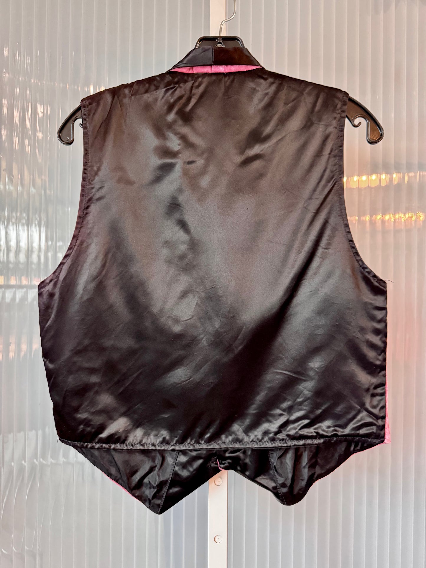 1970s Velvet Pink & Black Vest
