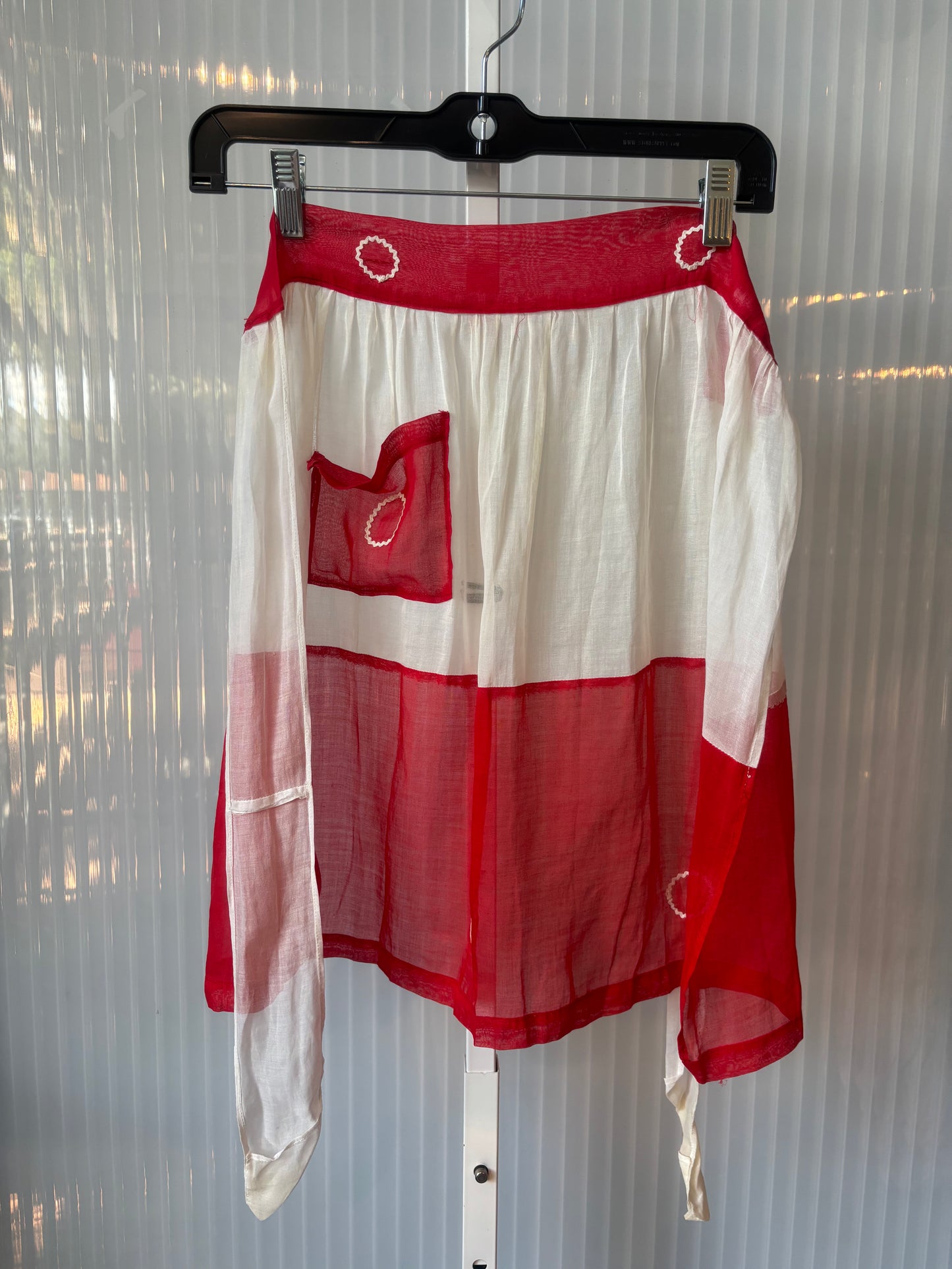 Sheer Red and White Apron